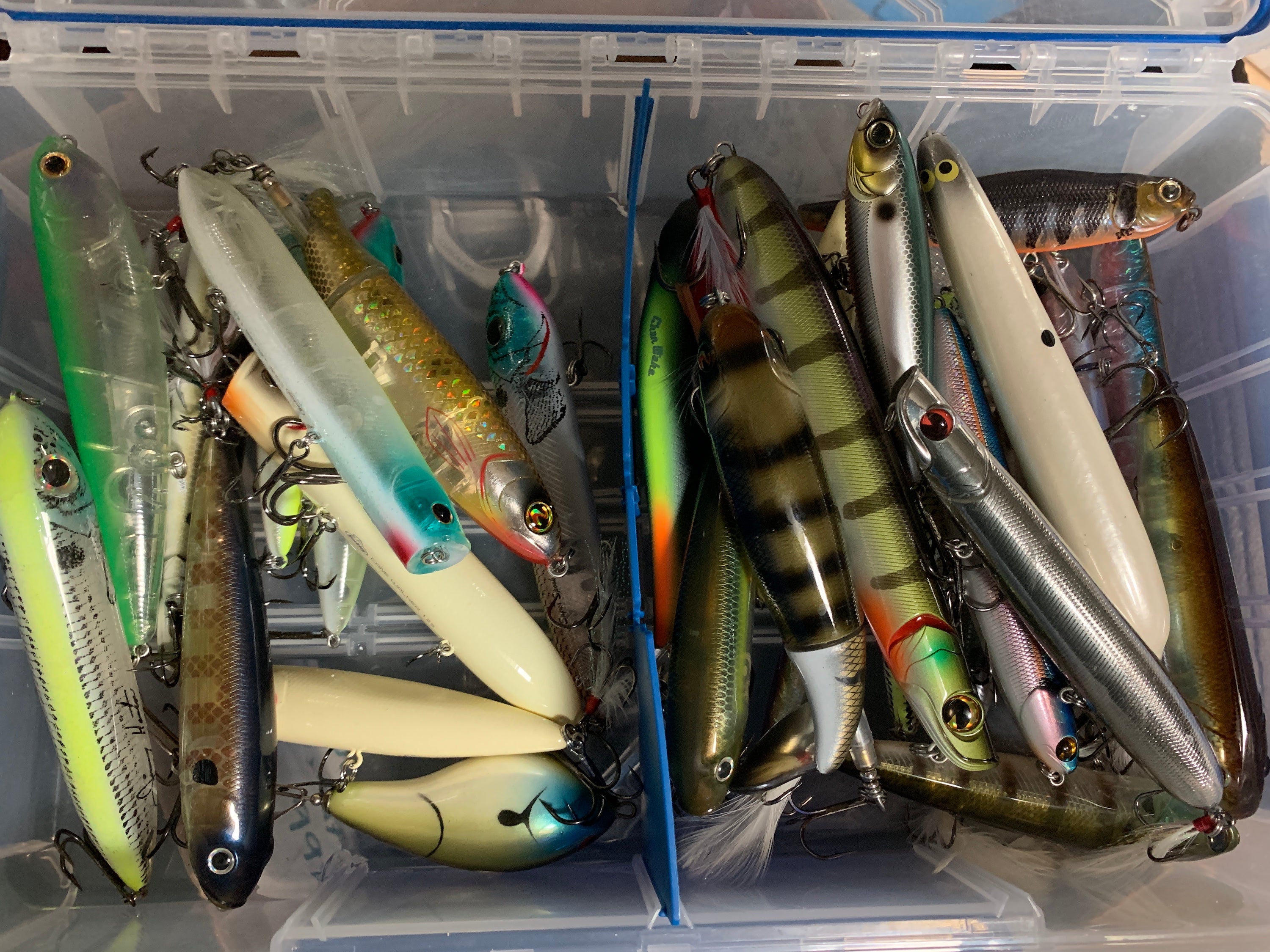 Lot Of Fishing Lures 65 Plus Lures Including Bass Pro Shops Box