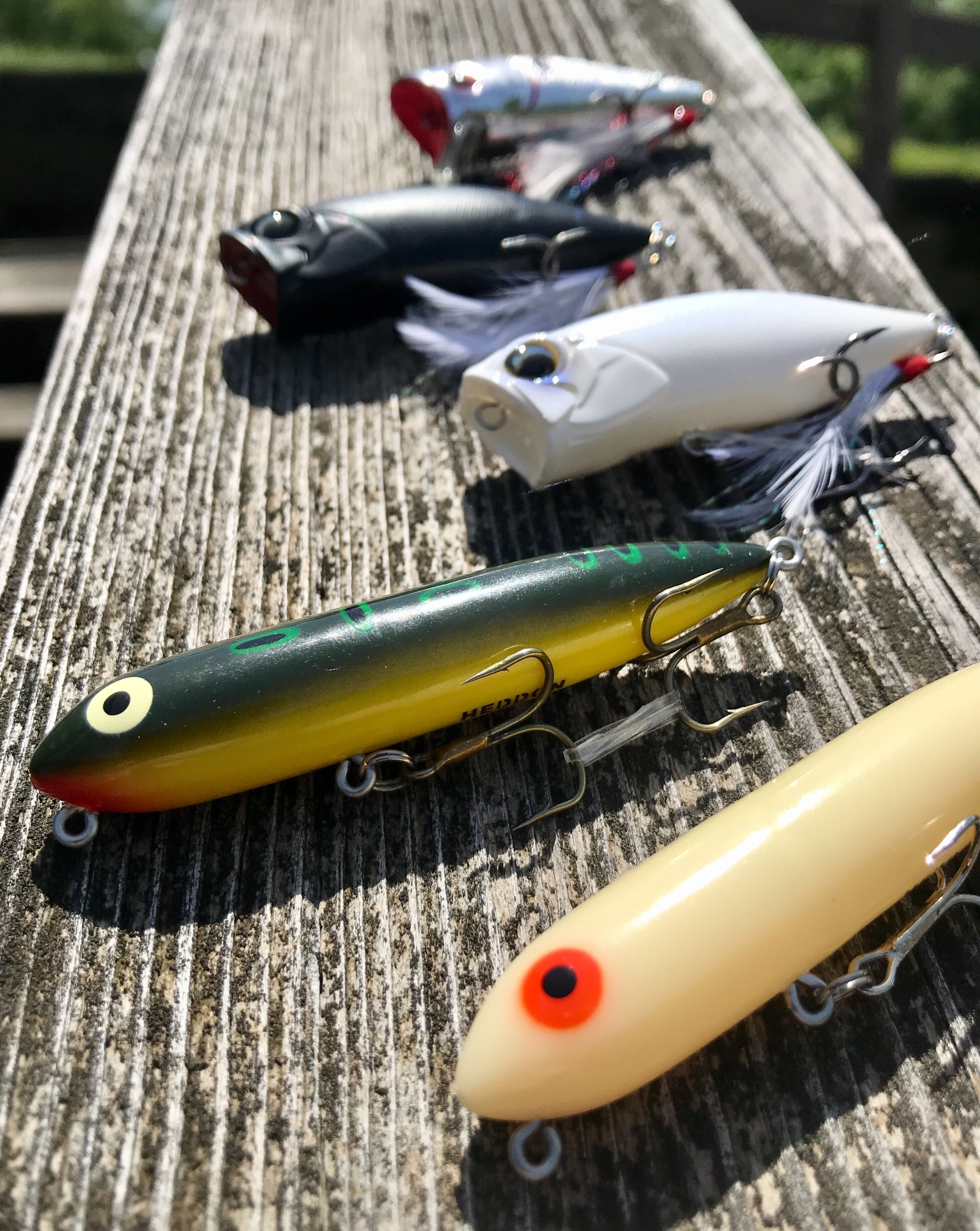 Real Fish 5 Wood Boog Top Water Lure Bass Musky Palestine
