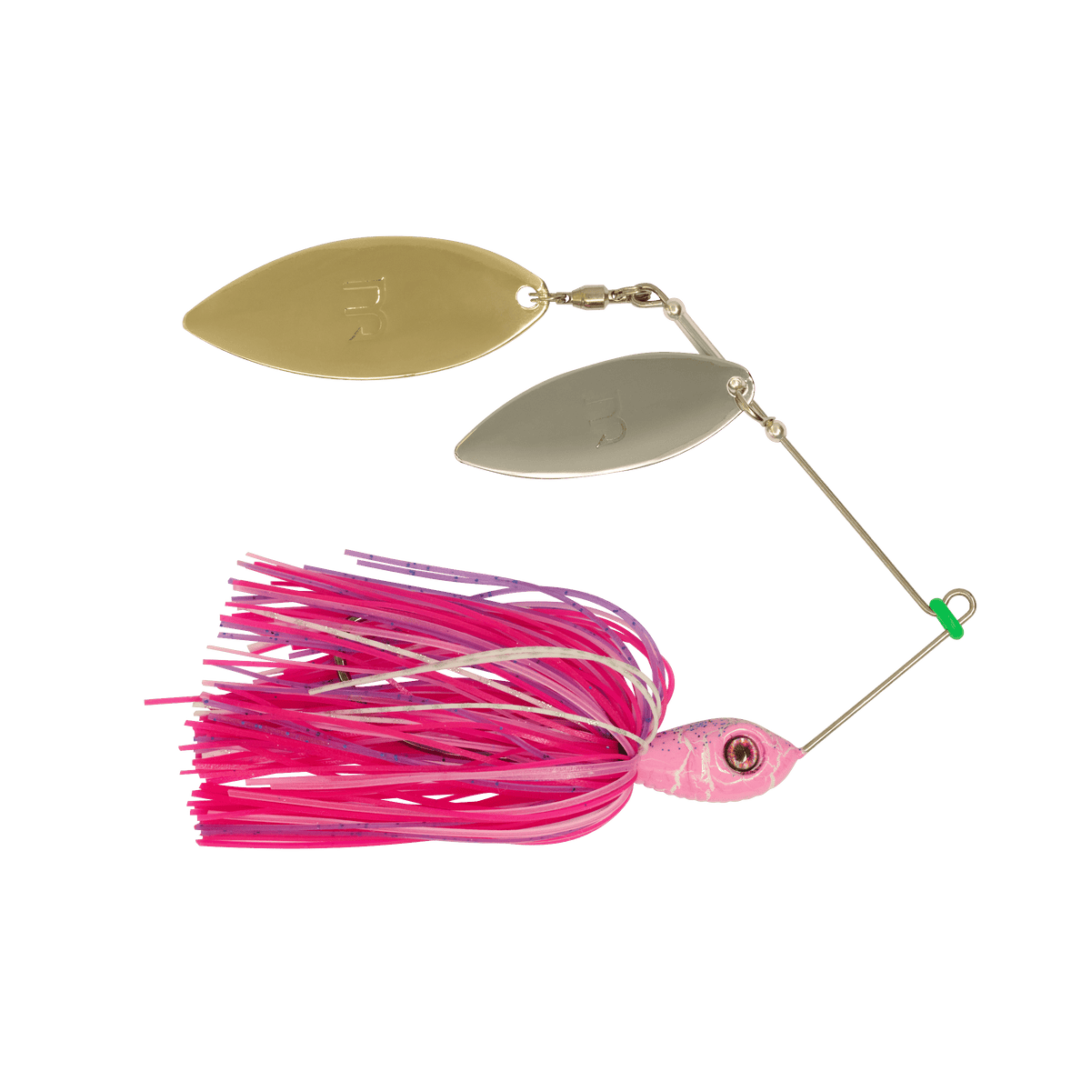 White Spinnerbait - Smooth Nickel Double Willow