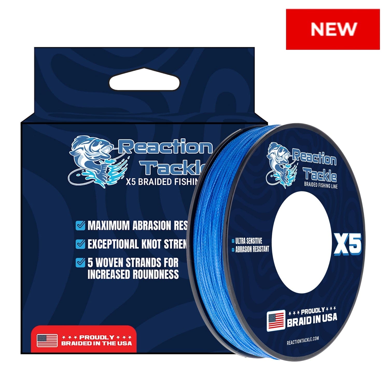 reaction tackle braided fishing line Reaction Tackle BRAIDED IN THE USA Fishing Line- X5
