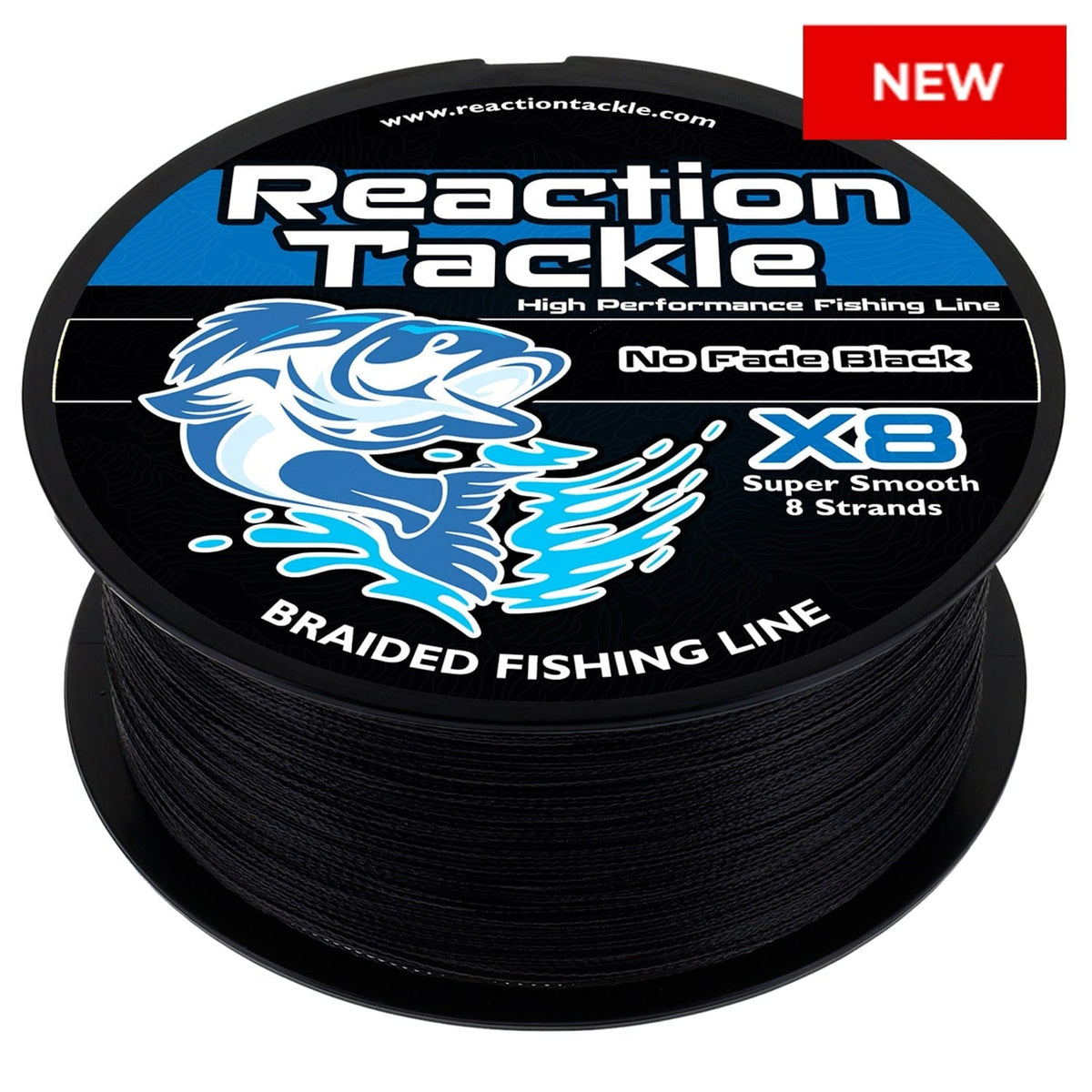 braided fishing line cheap Reaction Tackle X8 Braided Fishing Line - NO FADE Black 8 Strand