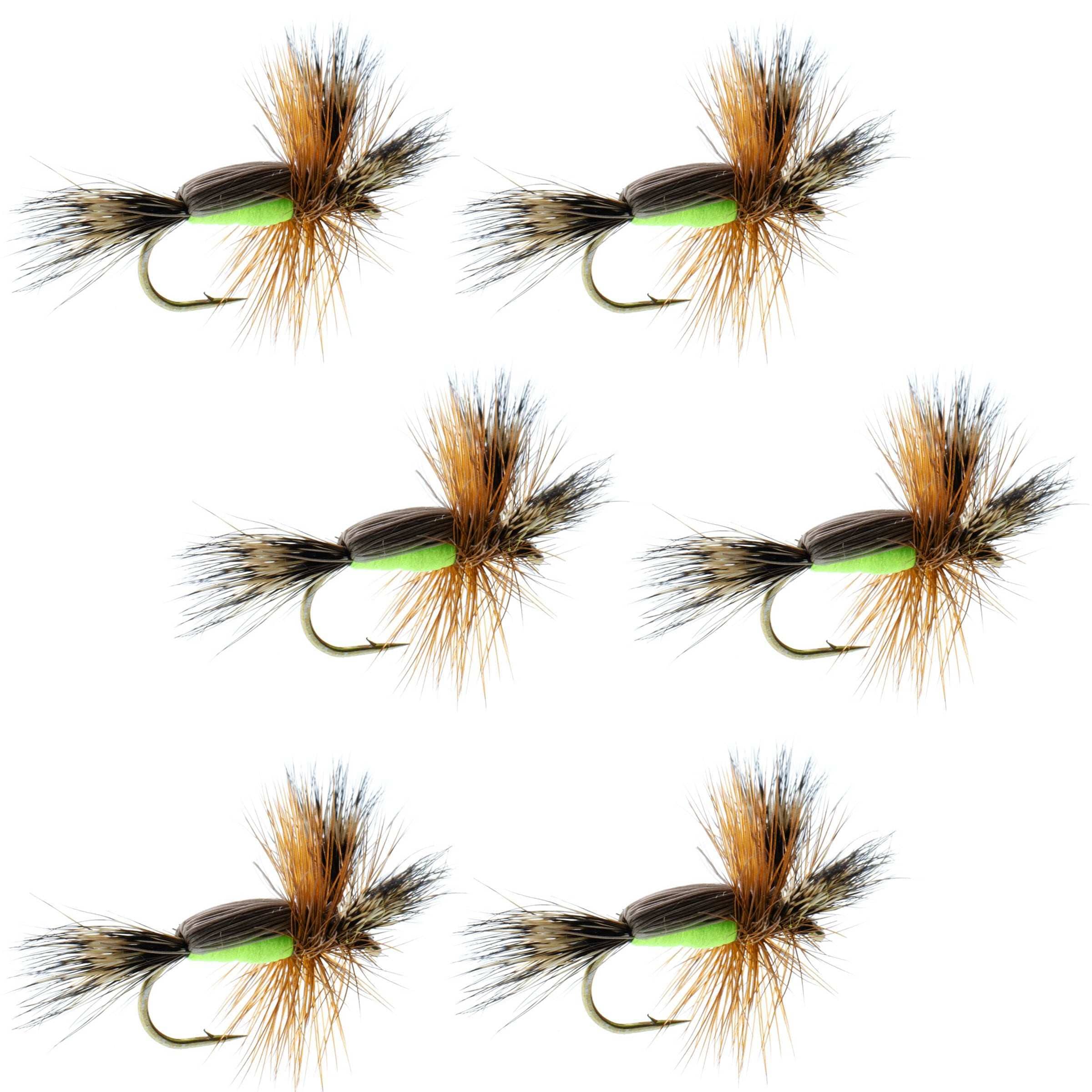 Barbless Chartreuse Humpy Classic Hair Wing Dry Fly