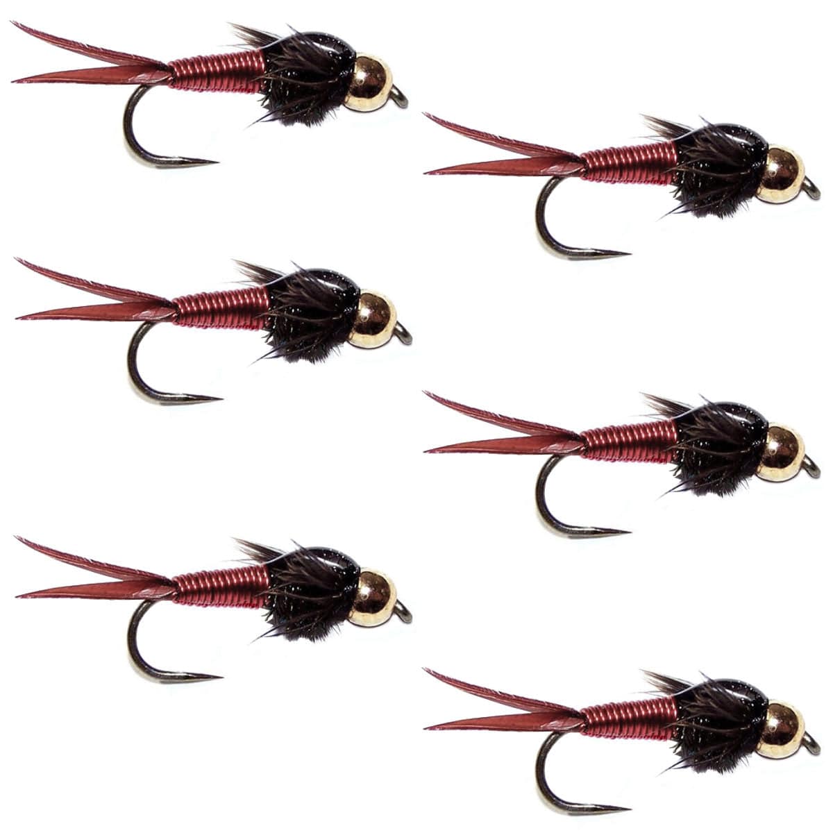 Barbless Bead Head Red Copper John Nymph Fly