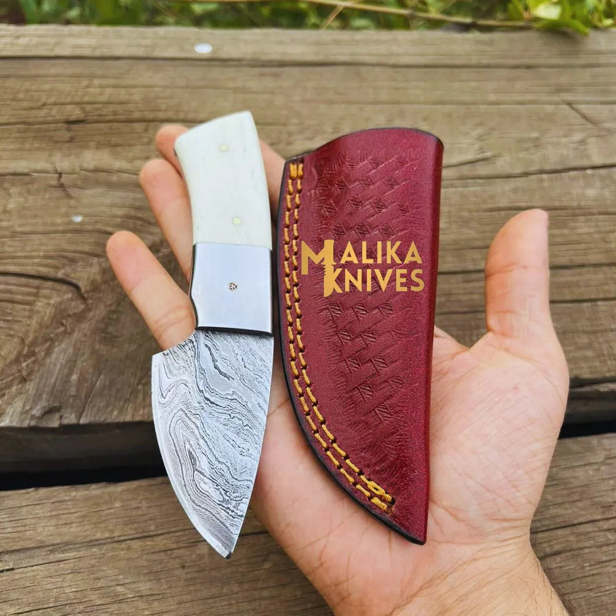 MALIKA KNIVES simple Camel Bone EDC Skinner Knife for outdoors-Buy now-0027