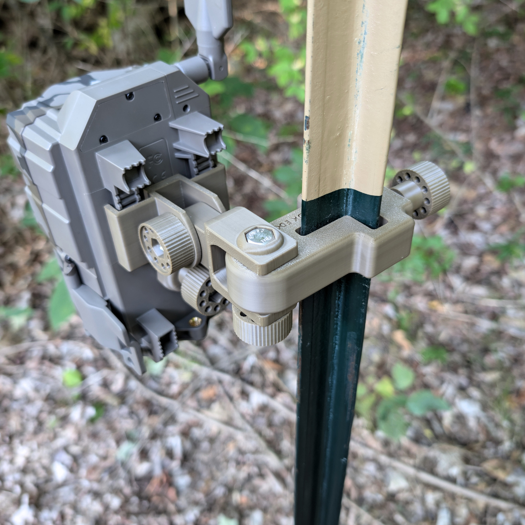 The ADK Edge APEX 360° Rotating T-Post Trail Camera Mount for Tactacam REVEAL 2 | 3