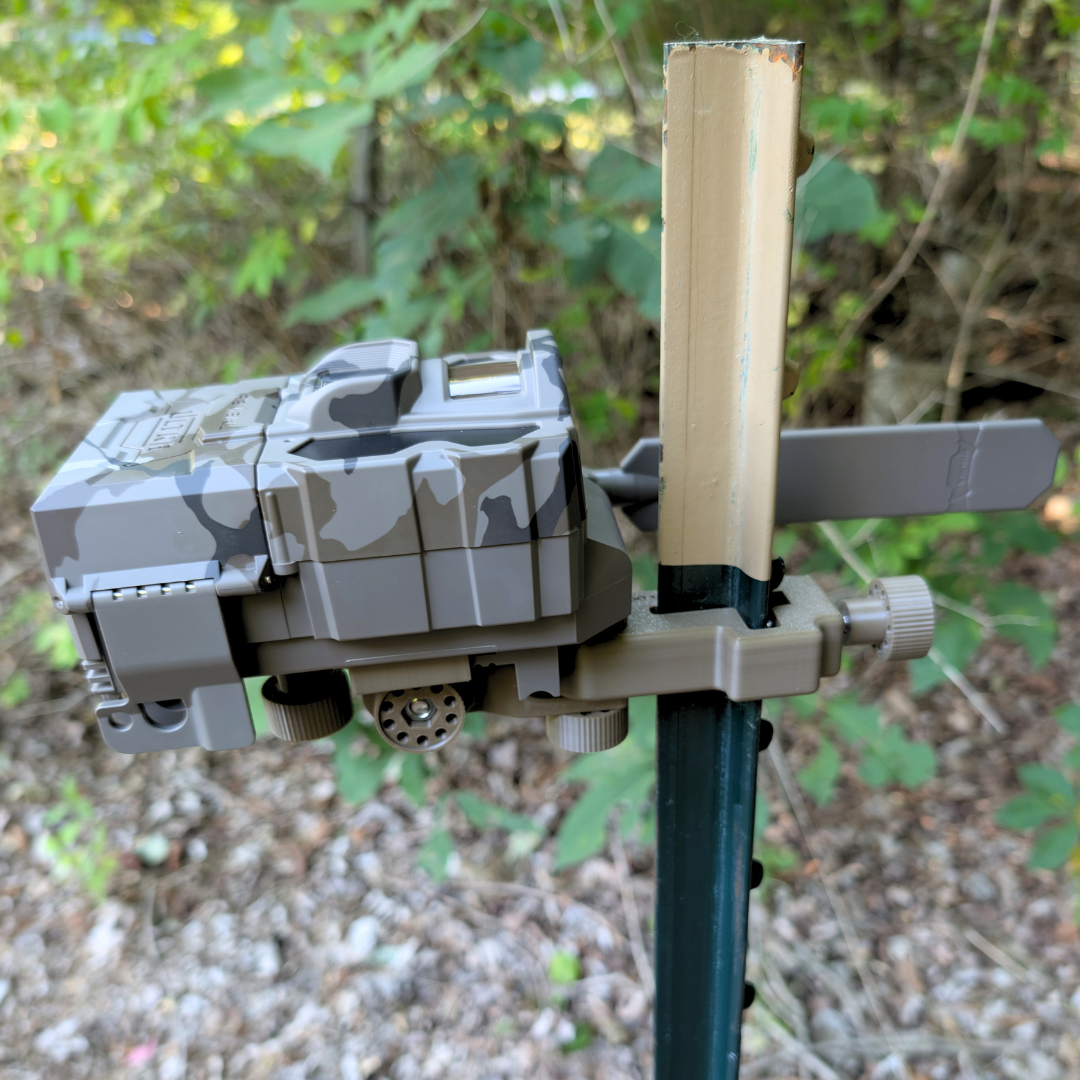 The ADK Edge APEX 360° Rotating T-Post Trail Camera Mount for Tactacam REVEAL 2 | 3