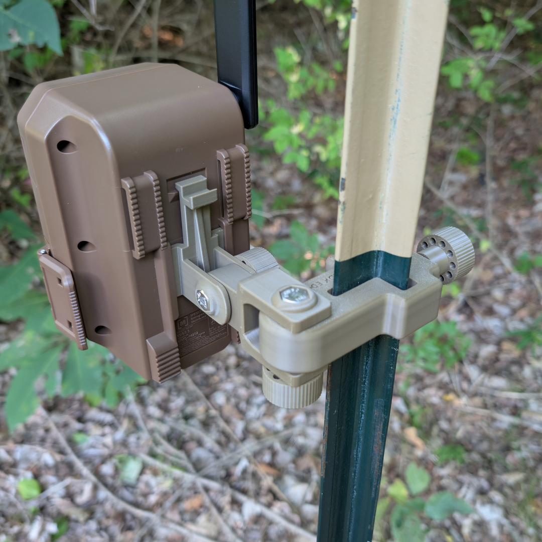 The ADK Edge APEX 360° Rotating T-Post Trail Camera Mount for Moultrie EDGE
