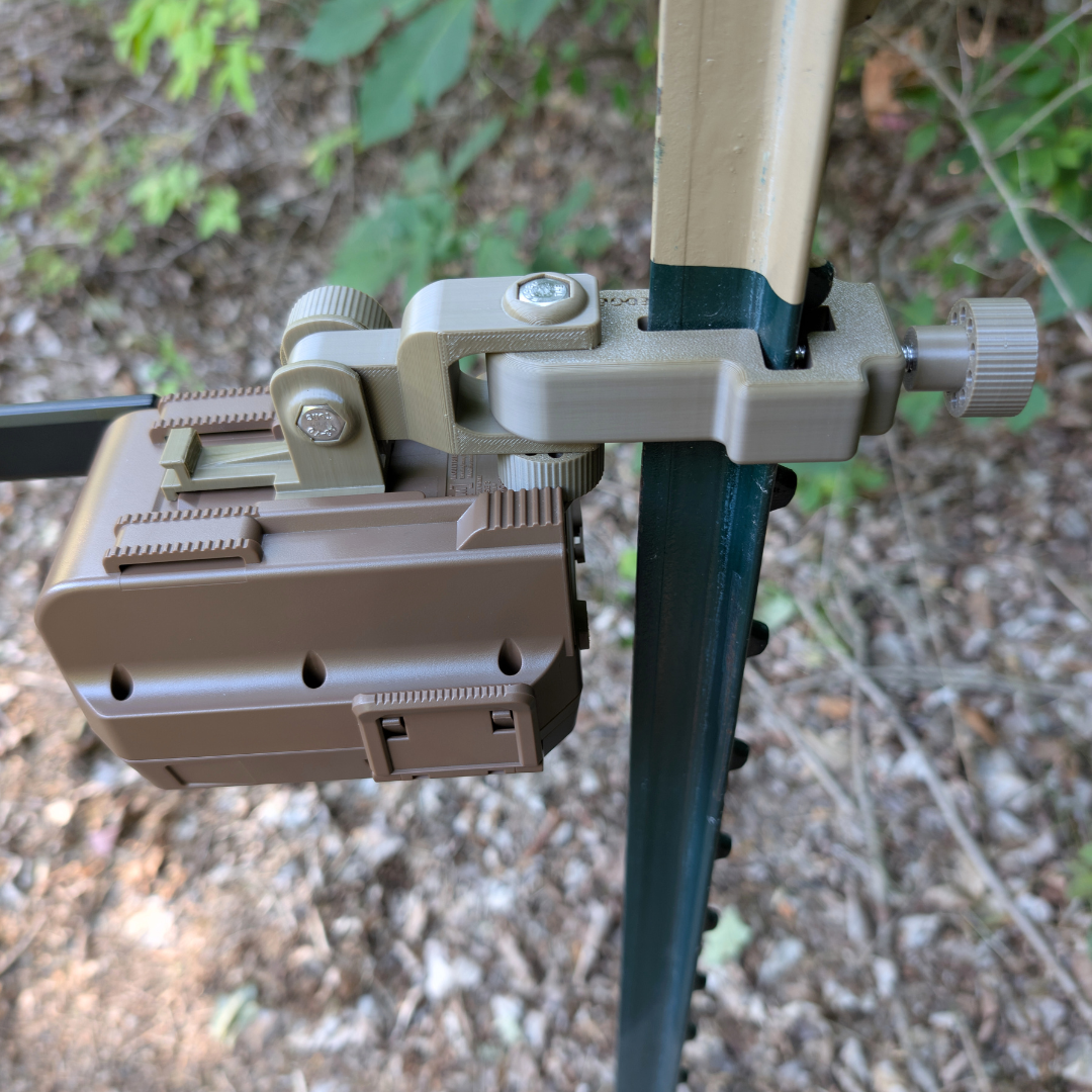 The ADK Edge APEX 360° Rotating T-Post Trail Camera Mount for Moultrie EDGE