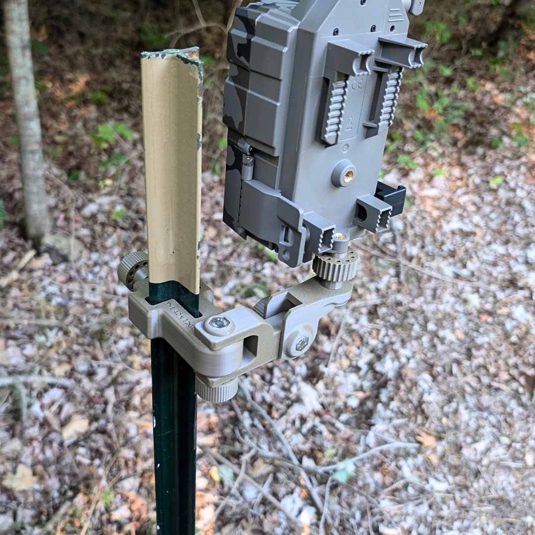 The ADK Edge APEX 360° Rotating Universal T-Post Trail Camera Mount