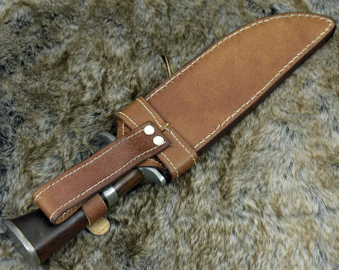 cskforged Knife RAIDER PERSONALIZED DAMASCUS STEEL Camping KNIFE WITH EXOTIC ROSE WOOD HANDLE & SHEATH