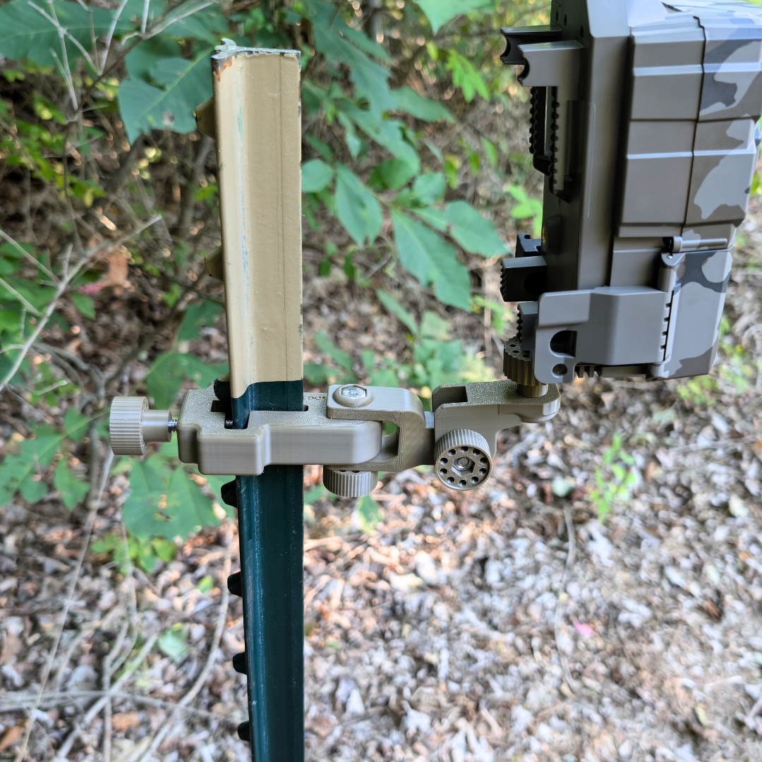 The ADK Edge APEX 360° Rotating Universal T-Post Trail Camera Mount