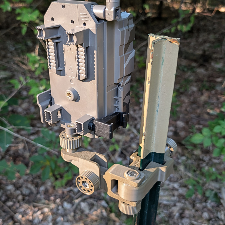The ADK Edge APEX 360° Rotating Universal T-Post Trail Camera Mount