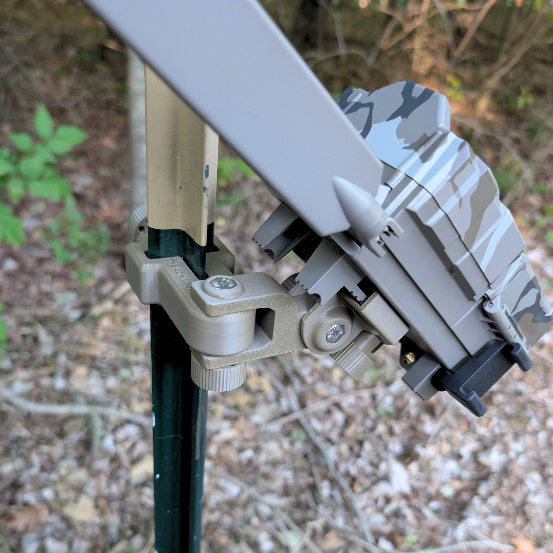 The ADK Edge APEX 360° Rotating T-Post Trail Camera Mount for Tactacam REVEAL 2 | 3
