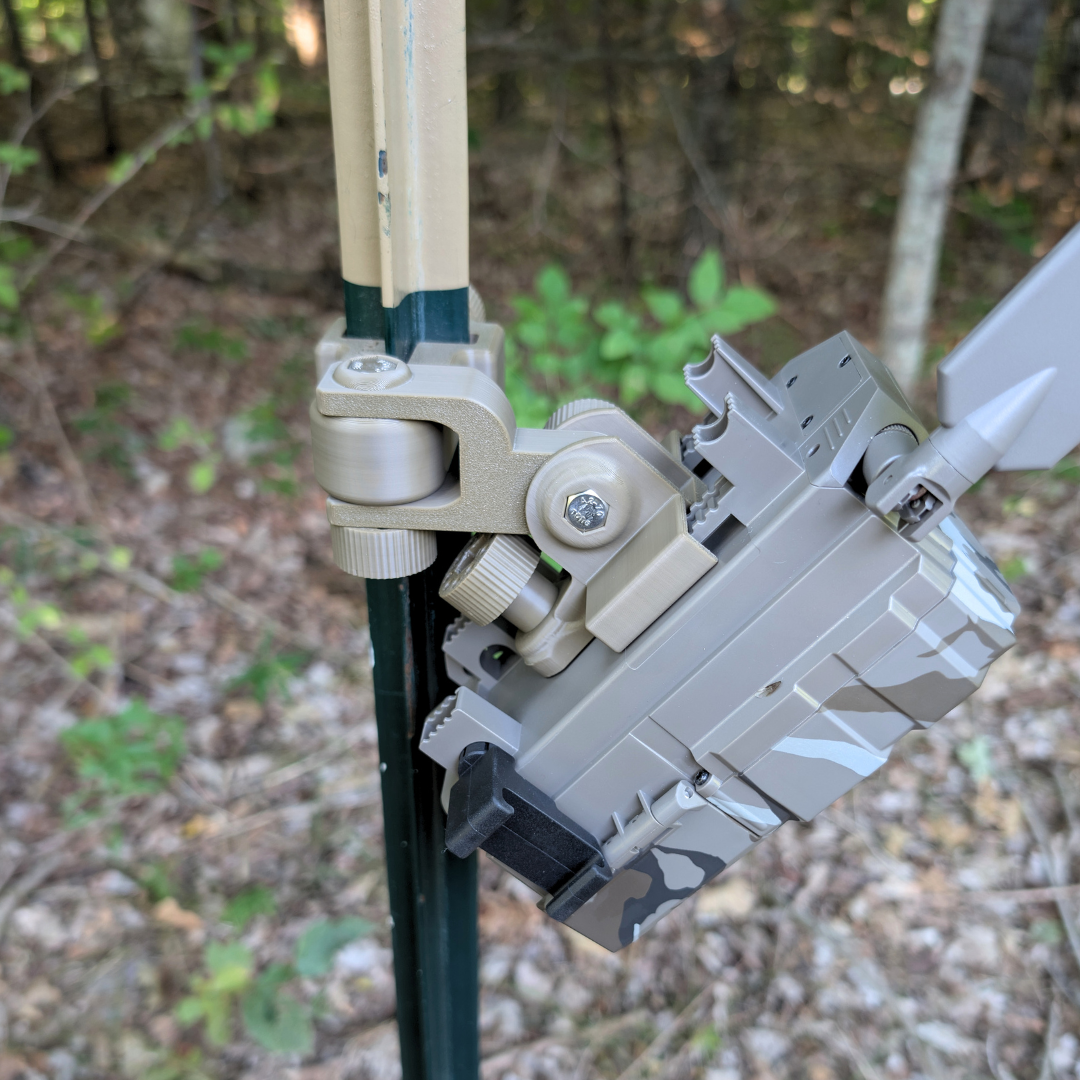 The ADK Edge APEX 360° Rotating T-Post Trail Camera Mount for Tactacam REVEAL 2 | 3