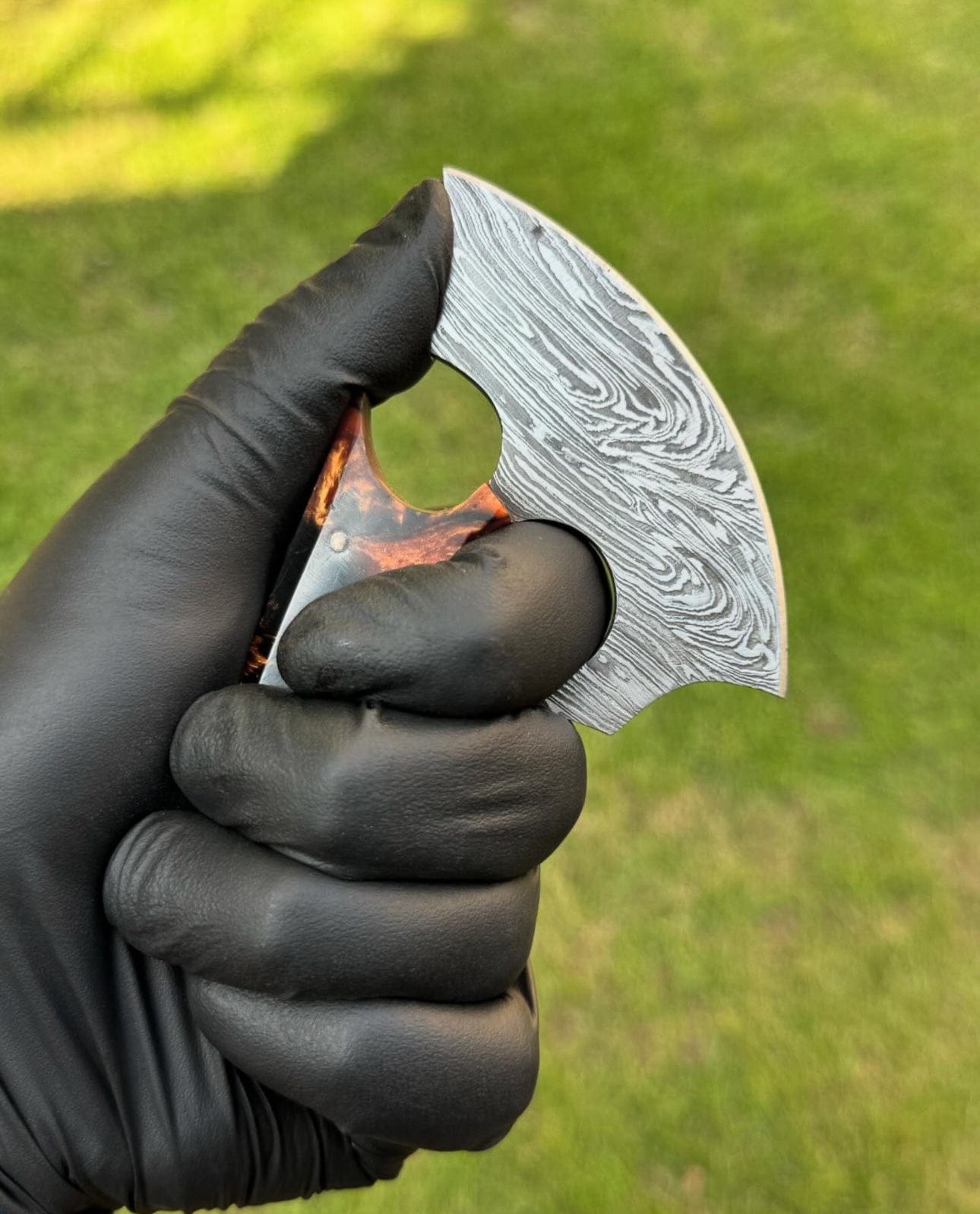 cskforged Chef knife Alaska Natural Caribou ULU Knife Full Tang Jiggle Resin Handle