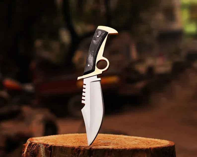 cskforged Hunting knives Walking Dead Knife : Replica knife Daryl Finger Guard Knife With Brass