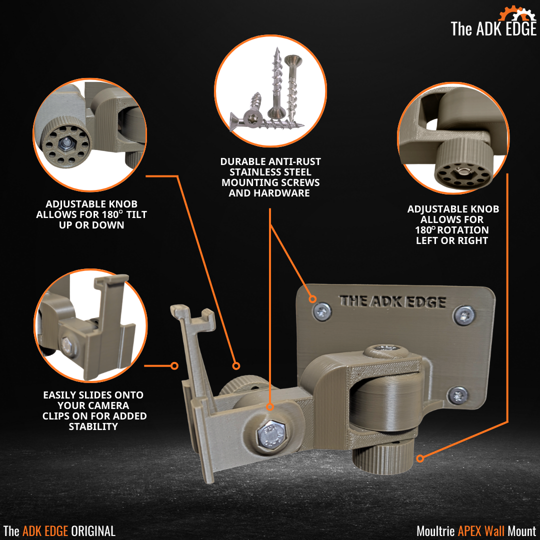 The ADK Edge APEX 360° Rotating Wall Trail Camera Mount for Moultrie EDGE