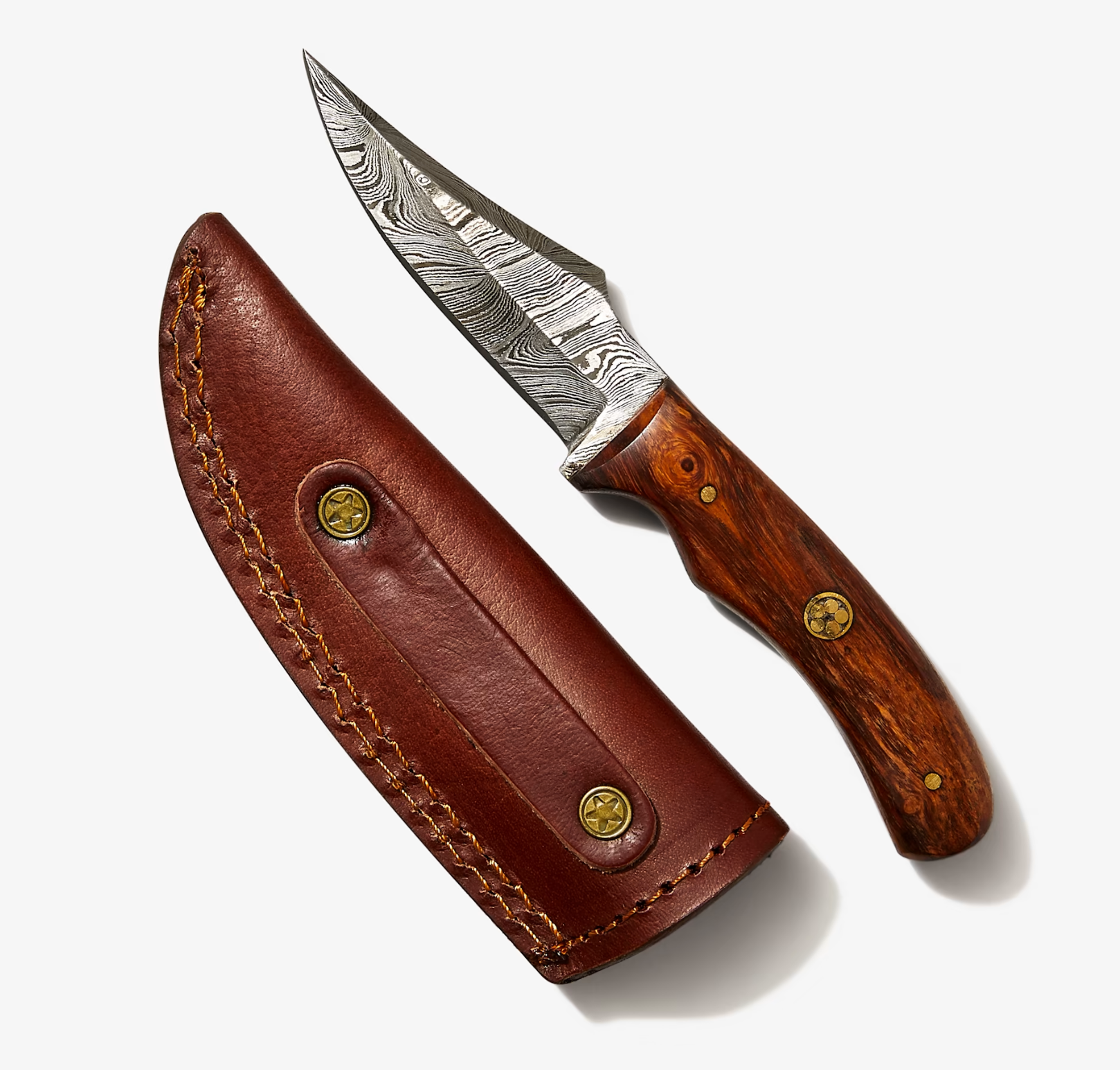 Damascus Steel Skinner Knife,Rosewood Grip by Titan Td-177