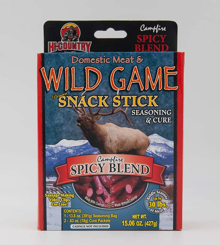 Wild Game Campfire Spicy Flavor Snack Stick Sausage Seasoning & Cure Kit