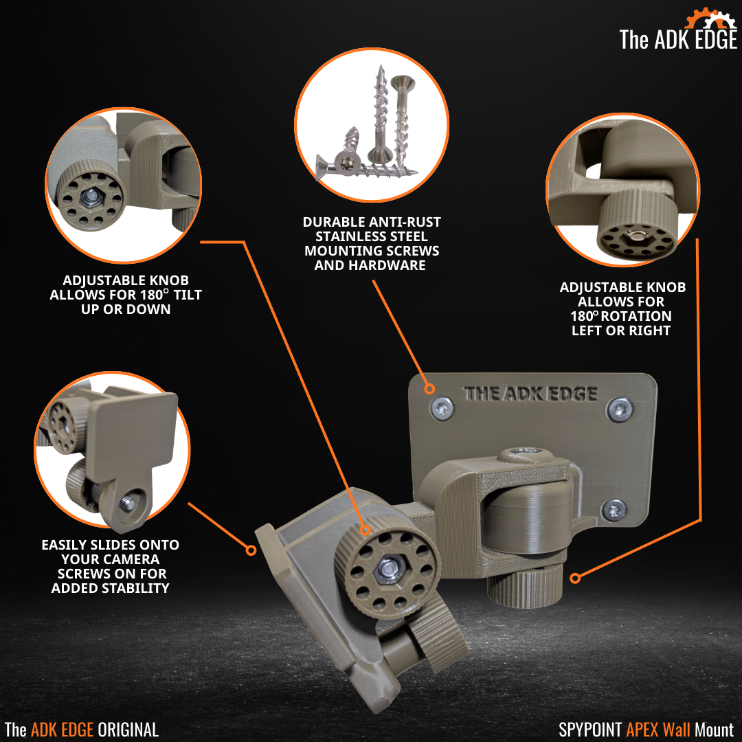 The ADK Edge APEX 360° Rotating Wall Trail Camera Mount for SPYPOINT FLEX