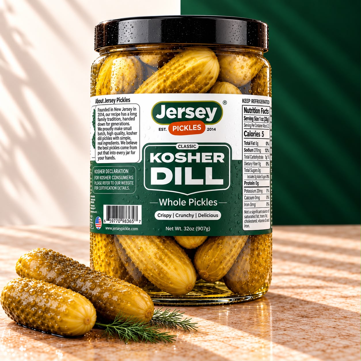 Whole Kosher Dill Pickles