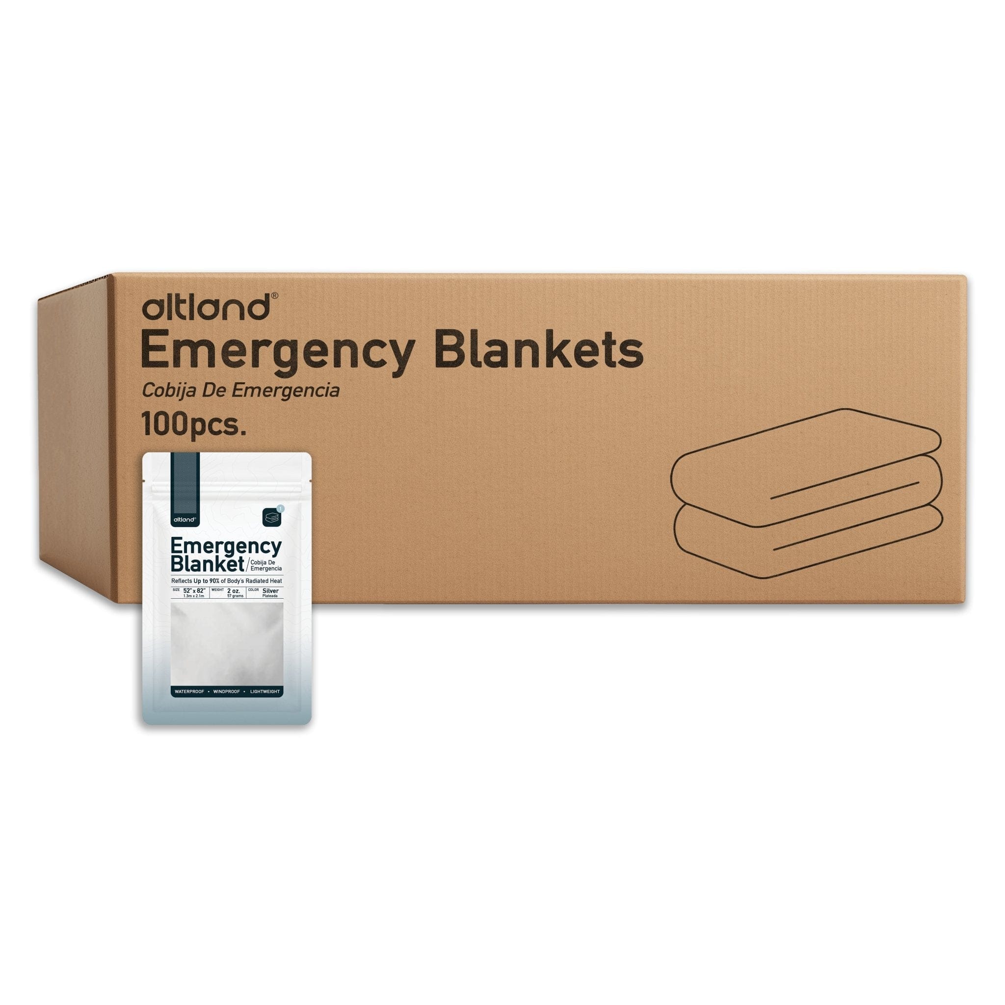 Altland Emergency Blanket 100 Pack of Emergency Blankets