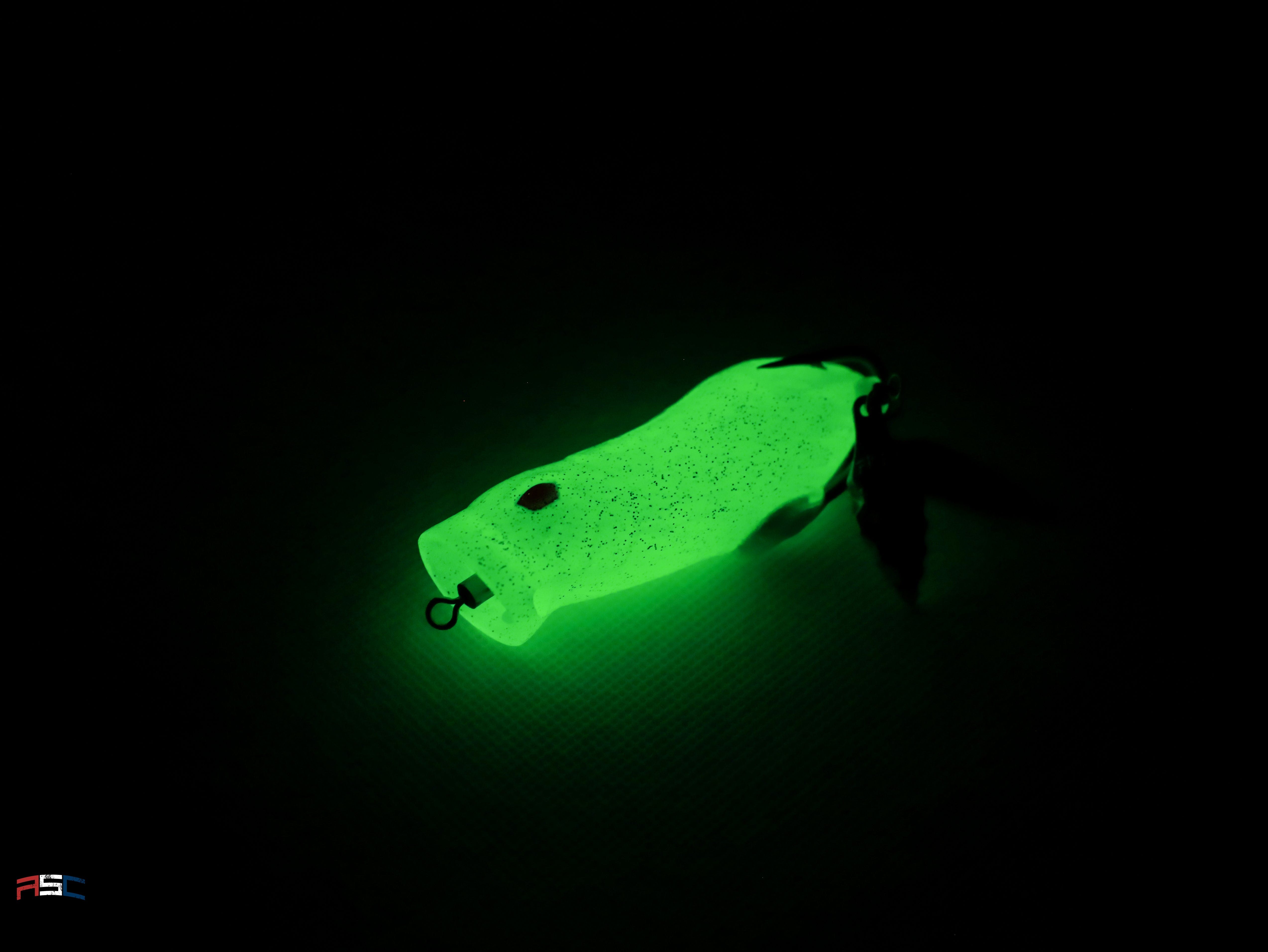 American Snakehead Customs LLC Frogs Double Kunai / Green Glow Pop N' Snek Frog