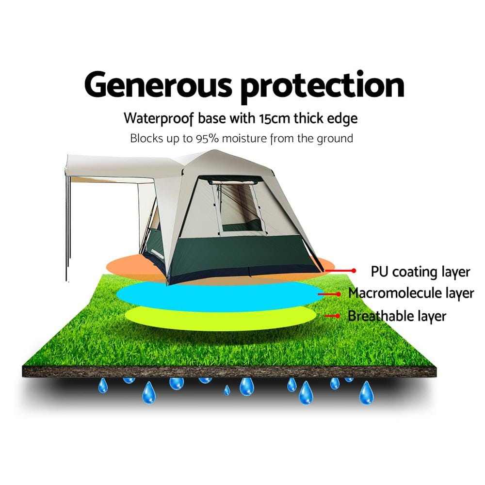 Backcountry Sportsman Home & Garden Weisshorn Instant Up Camping Tent 4 Person Pop up Tents Family Hiking