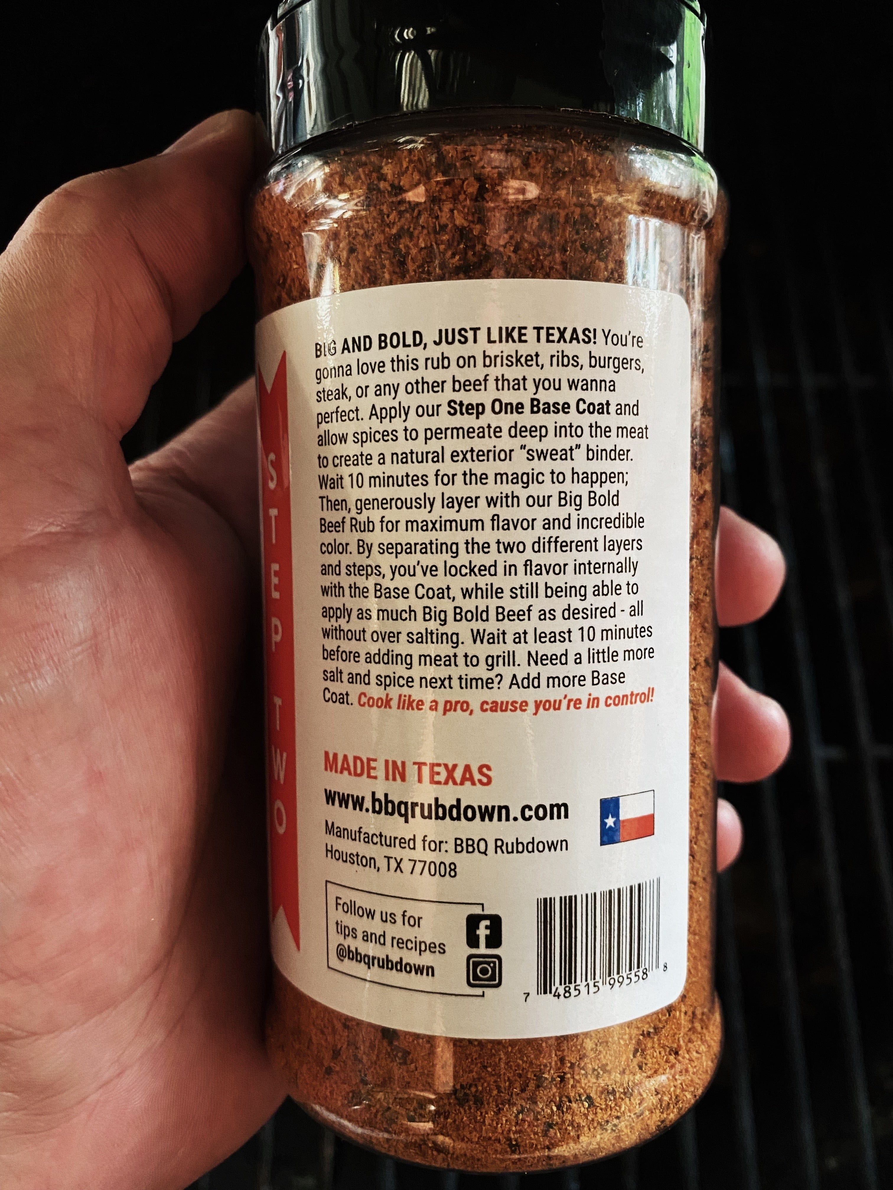 BBQ RUBDOWN Seasoning Big Bold Beef Rub - Step Two