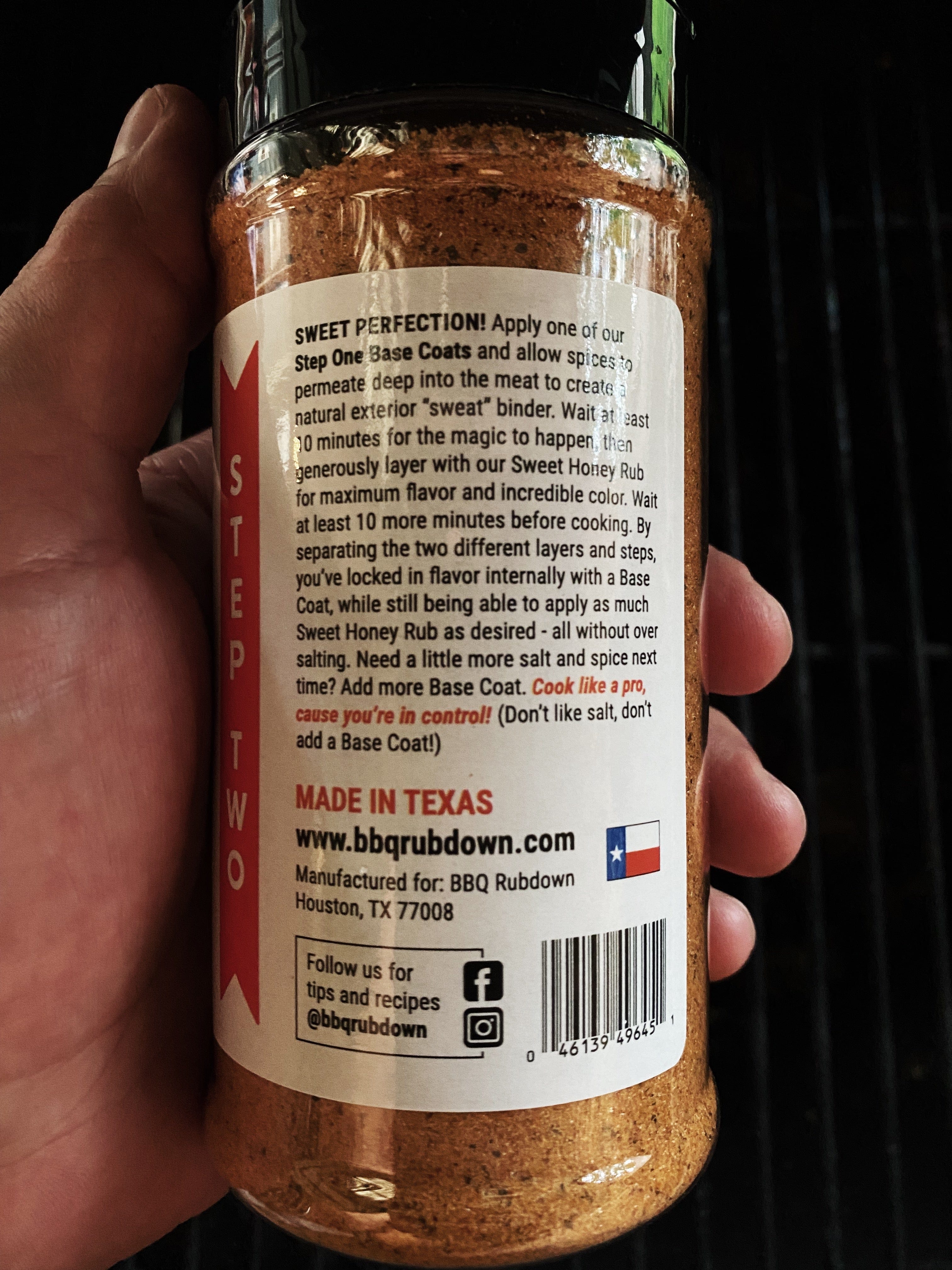 BBQ RUBDOWN Seasoning Sweet Honey Rub - Step Two