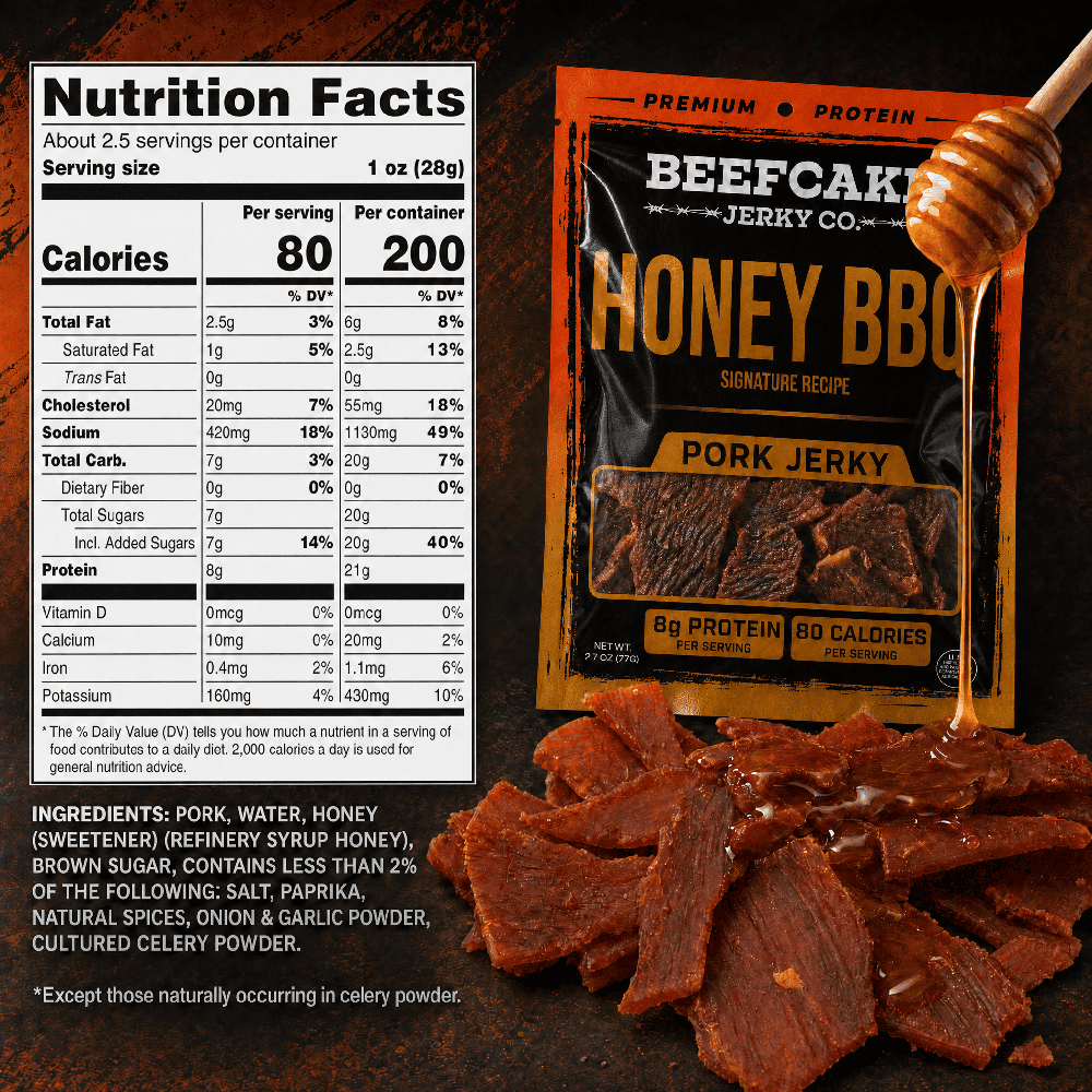 BeefCake Jerky Beef Jerky Honey BBQ Jerky