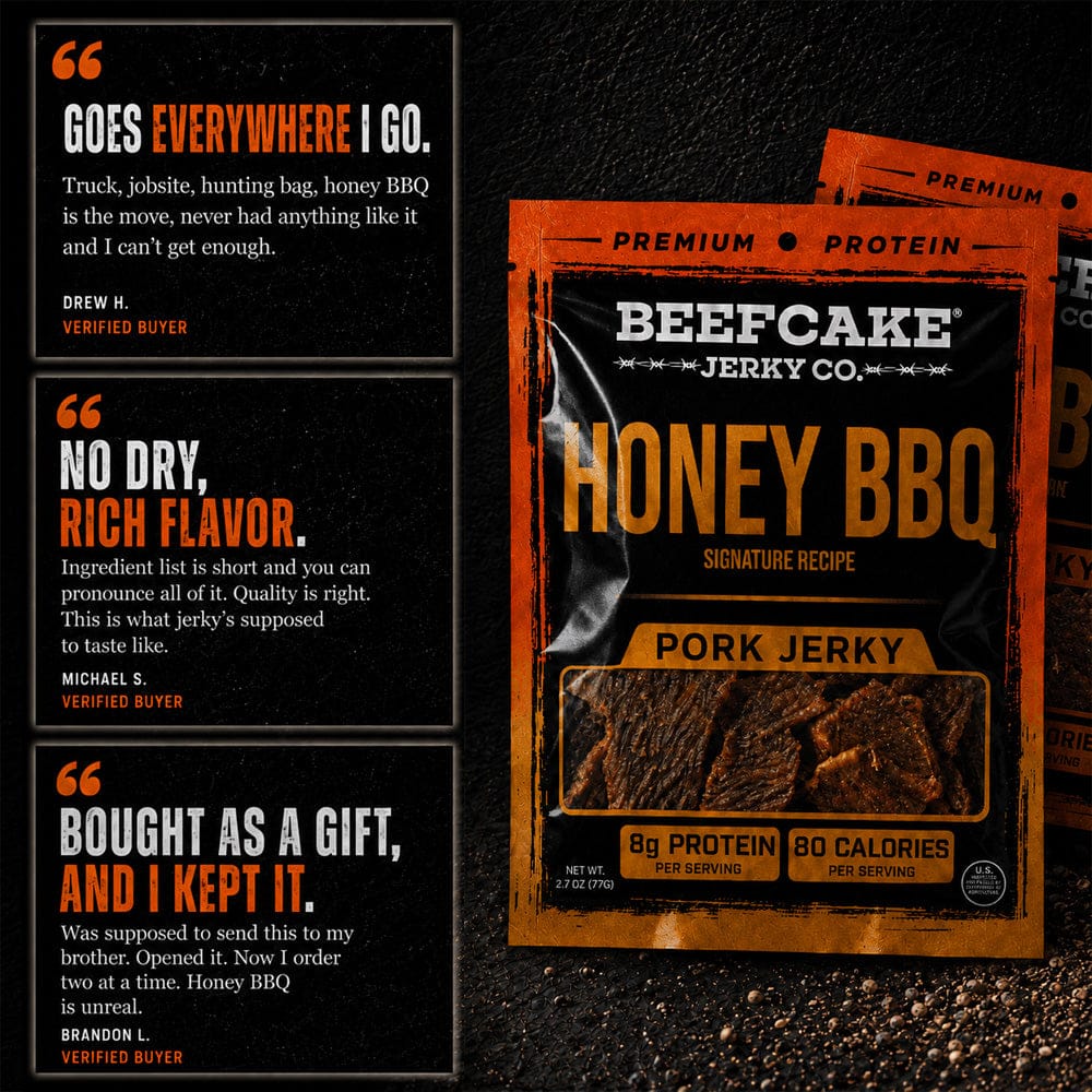 BeefCake Jerky Beef Jerky Honey BBQ Jerky