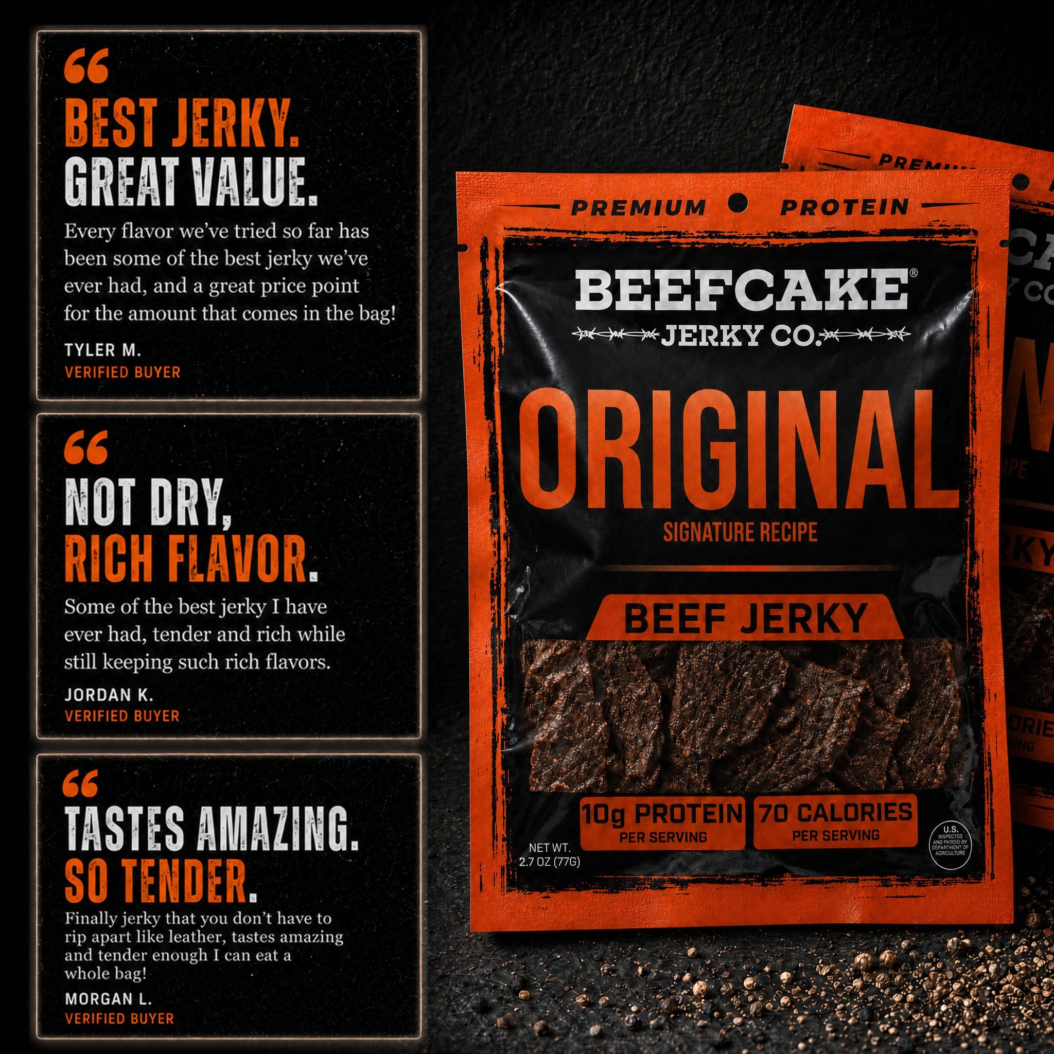 BeefCake Jerky Beef Jerky Original Jerky