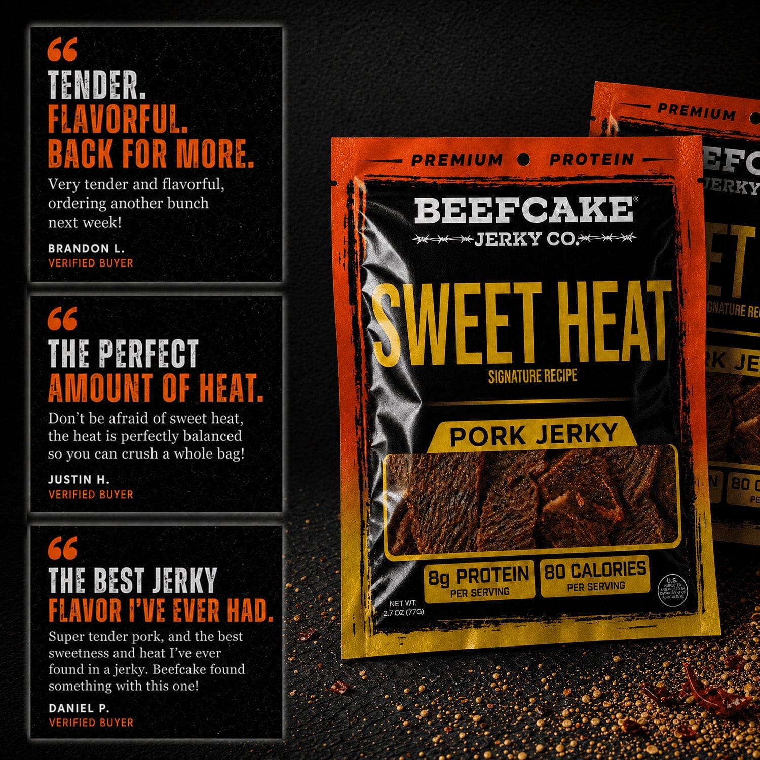 BeefCake Jerky Beef Jerky Sweet Heat Jerky