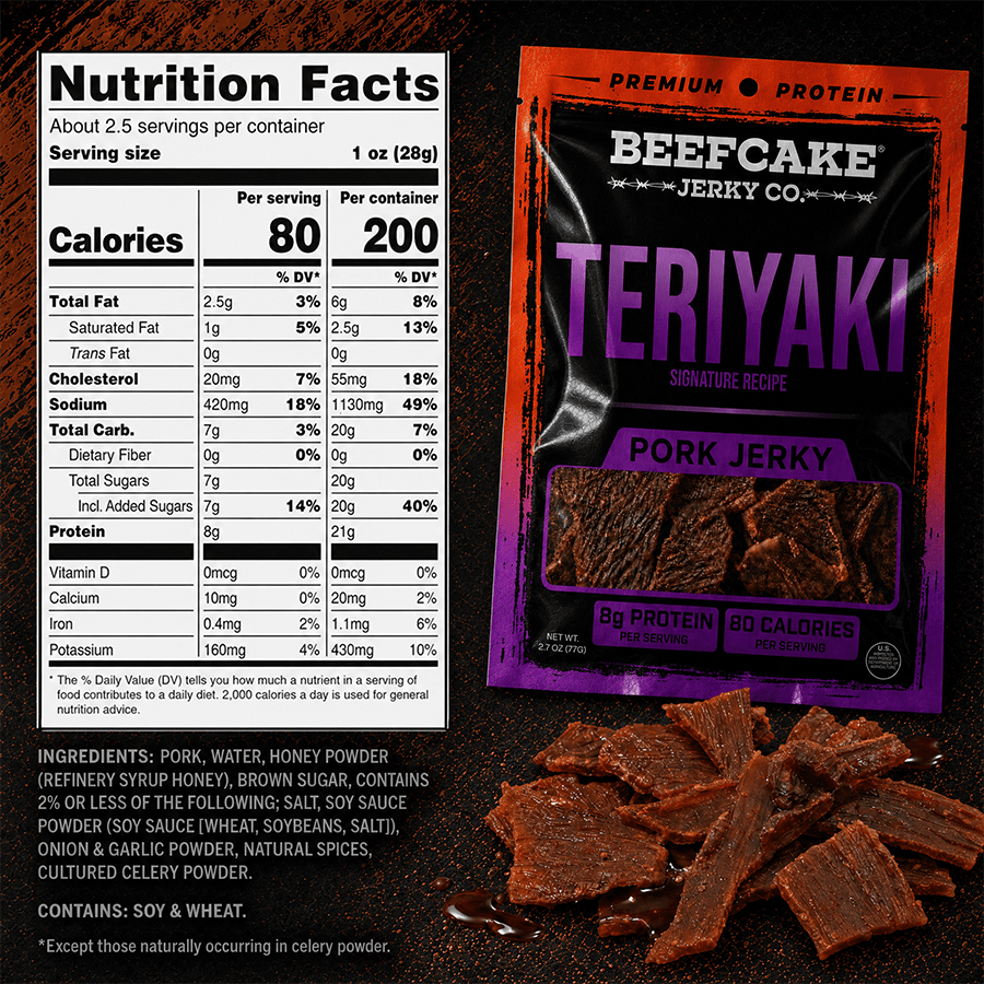 BeefCake Jerky Beef Jerky Teriyaki Jerky
