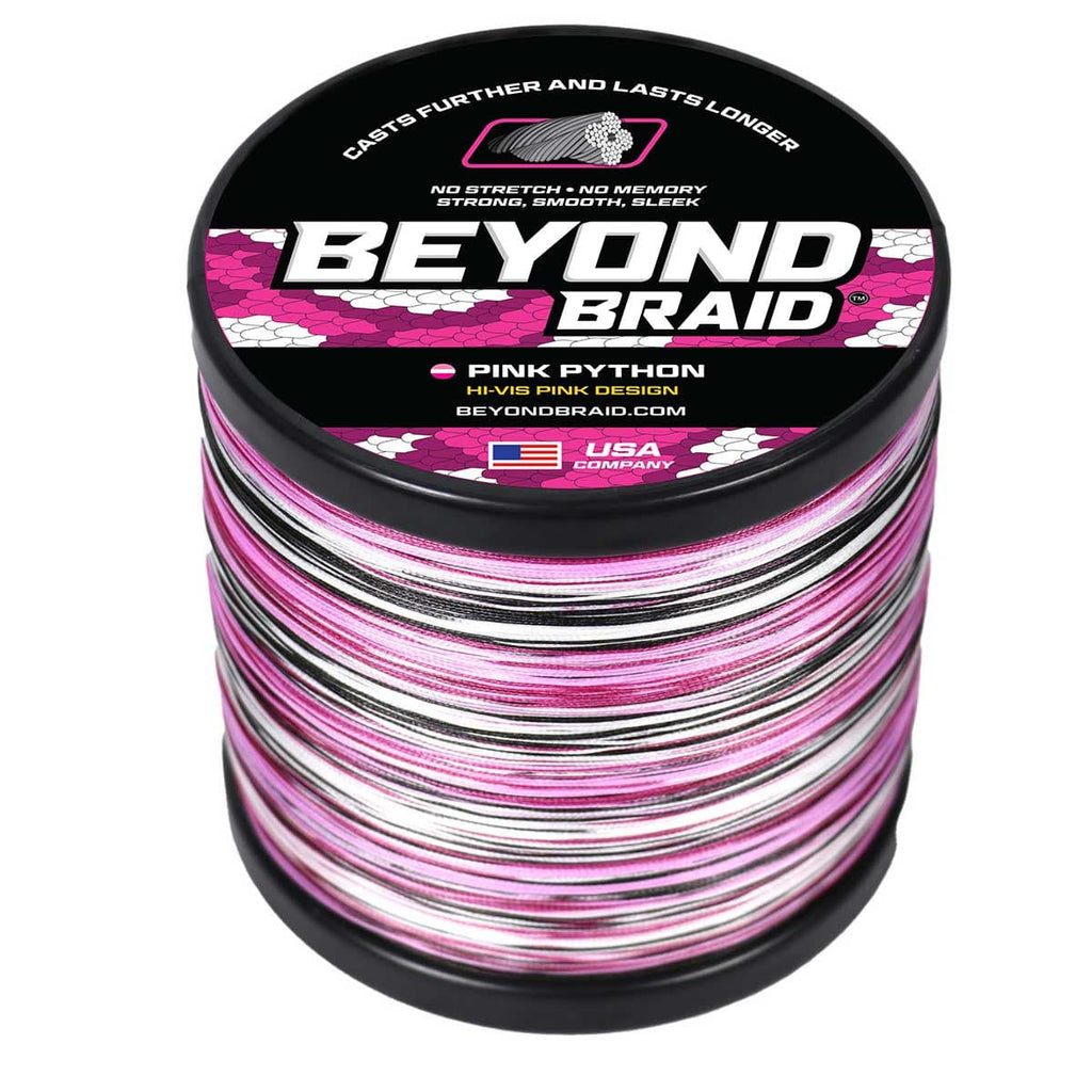 300 lb test braided fishing line Beyond Braid Braided Fishing Line - Pink Python - 300 Yards