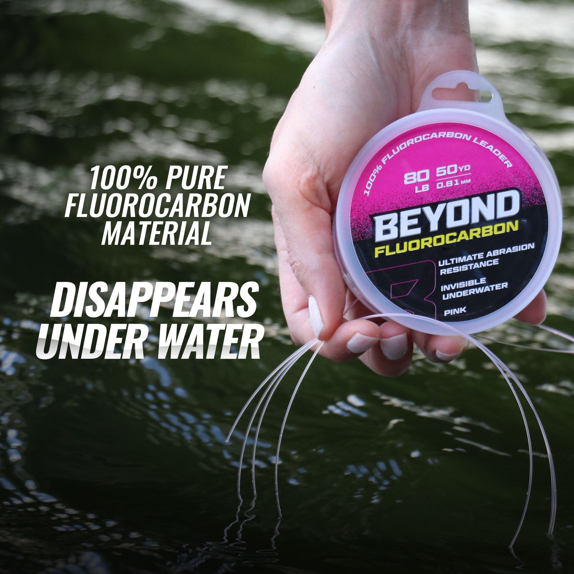 Beyond Braid Fluorocarbon Beyond Fluorocarbon Leader Material 50YD - Pink Or Clear