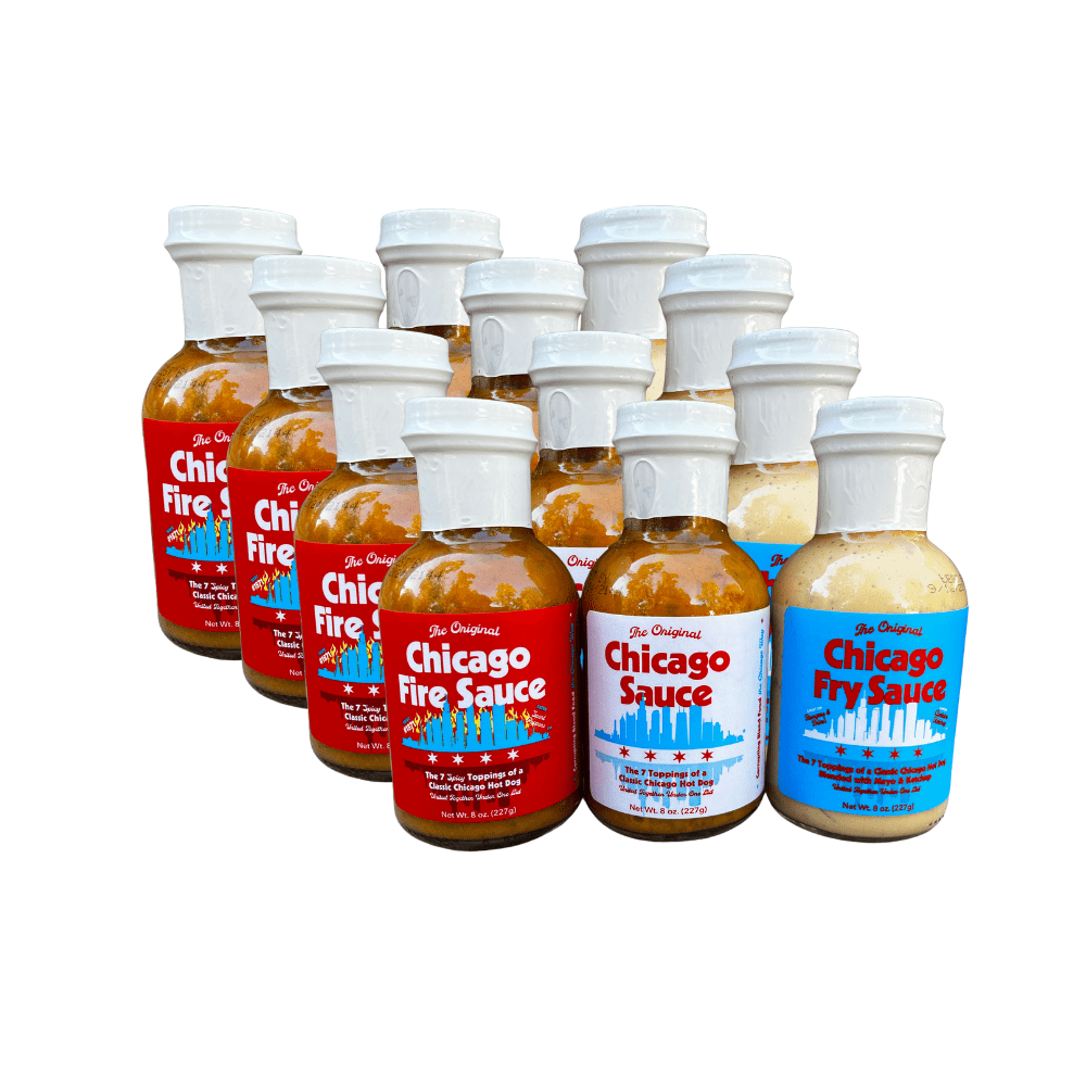 Big Fork Brands Chicago Sauce 12 bottles (4 of each flavor) Chicago Sauce, Chicago Fire Sauce, & Chicago Fry Sauce