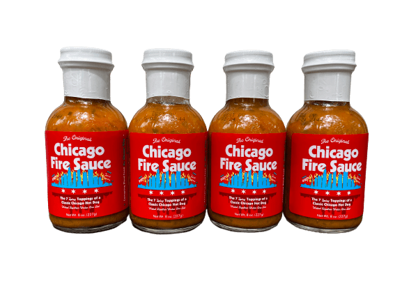 Big Fork Brands Chicago Sauce 4 bottles Chicago Style Hot Sauce: Chicago Fire Sauce