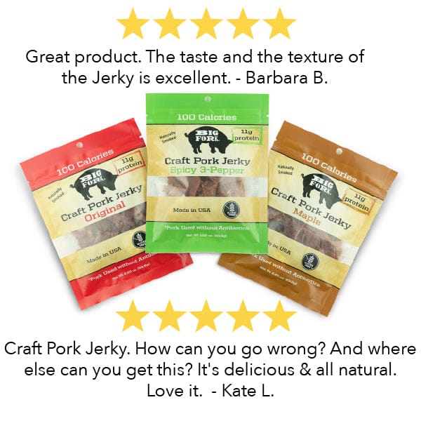 Big Fork Brands Jerky Craft Pork Jerky - 1 Case (8 X 2.25 oz. packs)