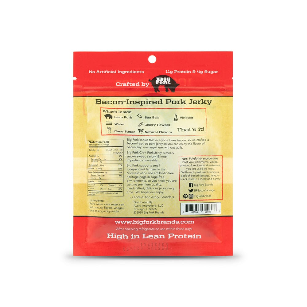 Big Fork Brands Jerky Craft Pork Jerky - 1 Case (8 X 2.25 oz. packs)