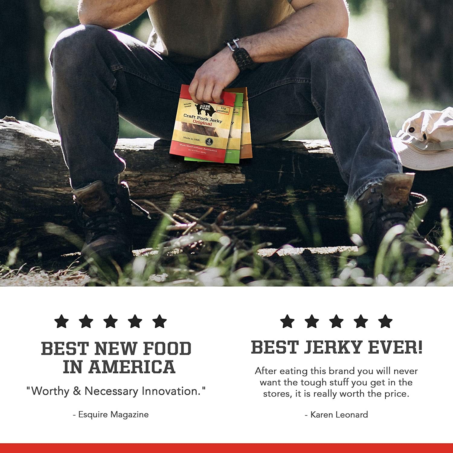 Big Fork Brands Jerky Craft Pork Jerky Collection (24 bags, 8 of each flavor)