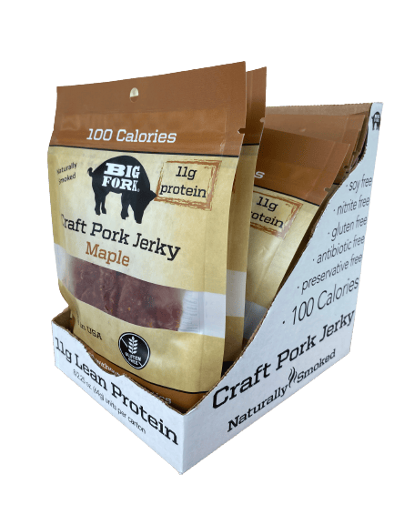 Big Fork Brands Jerky Maple Craft Pork Jerky - 1 Case (8 X 2.25 oz. packs)
