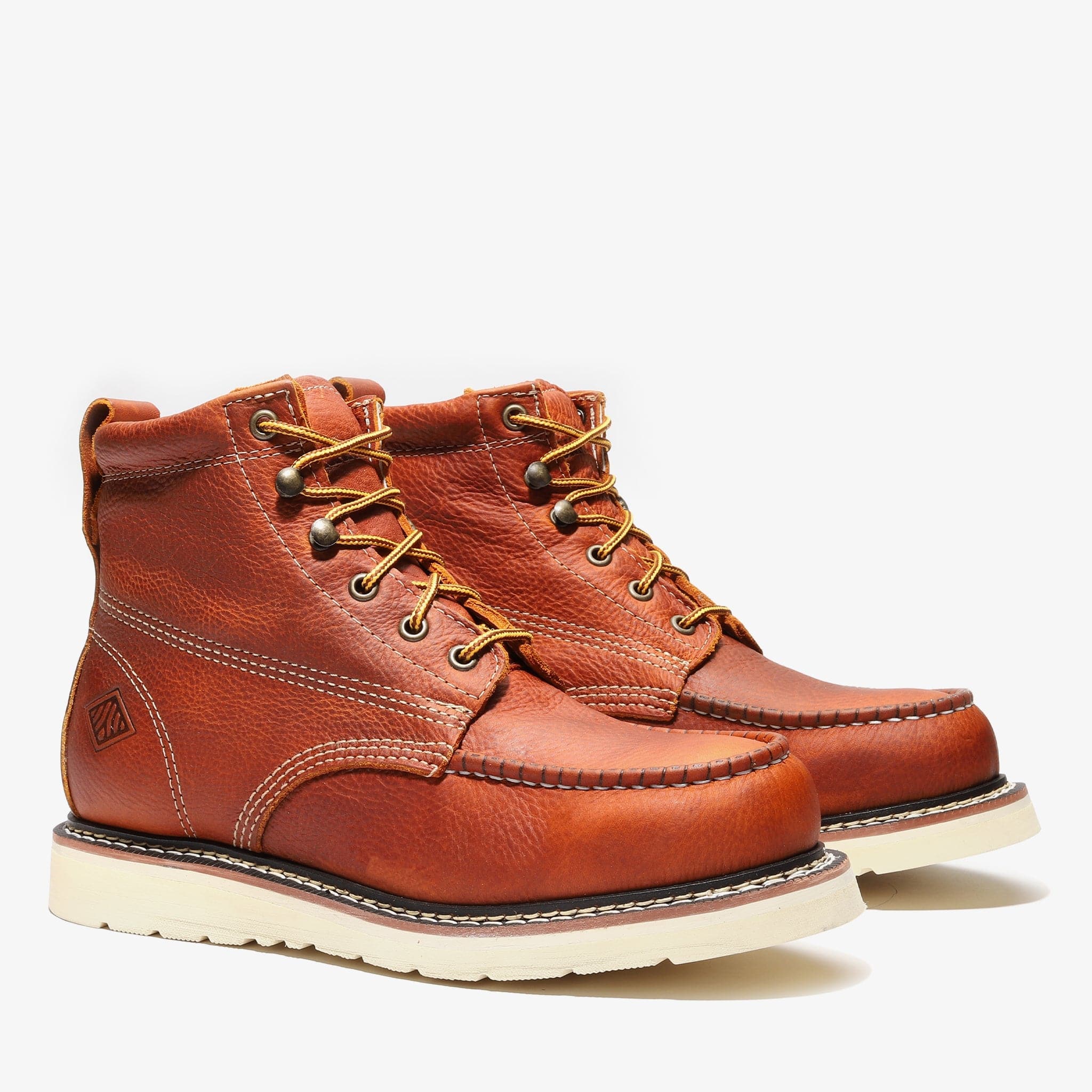 Bonanza Boots Classic Wedge 5 FRONTIER CLASSIC 6" MOC TOE (STEEL TOE) GOLDEN BROWN