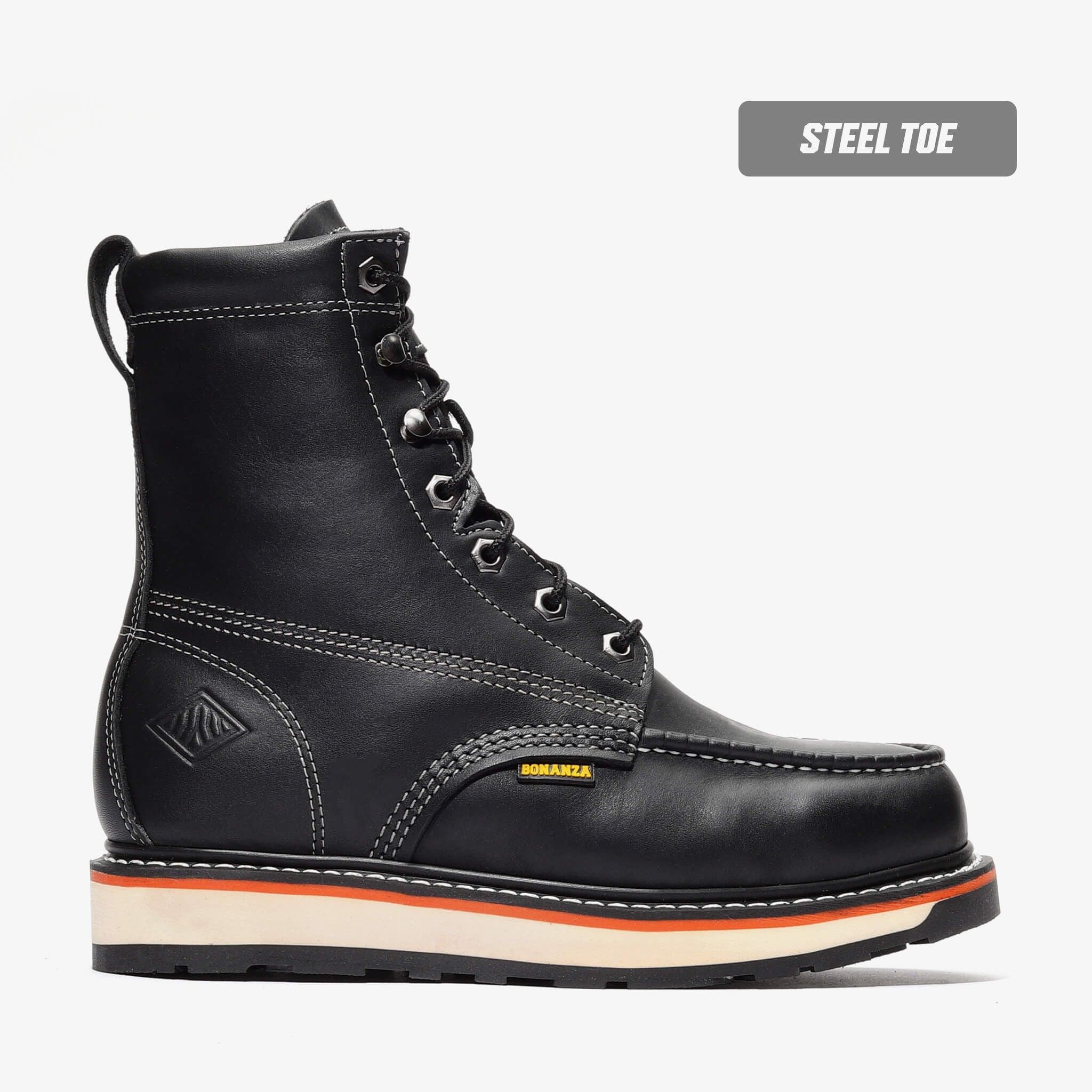 Bonanza Boots Industrial Wedge 6 FRONTIER DUAL 8" MOC TOE (STEEL TOE)