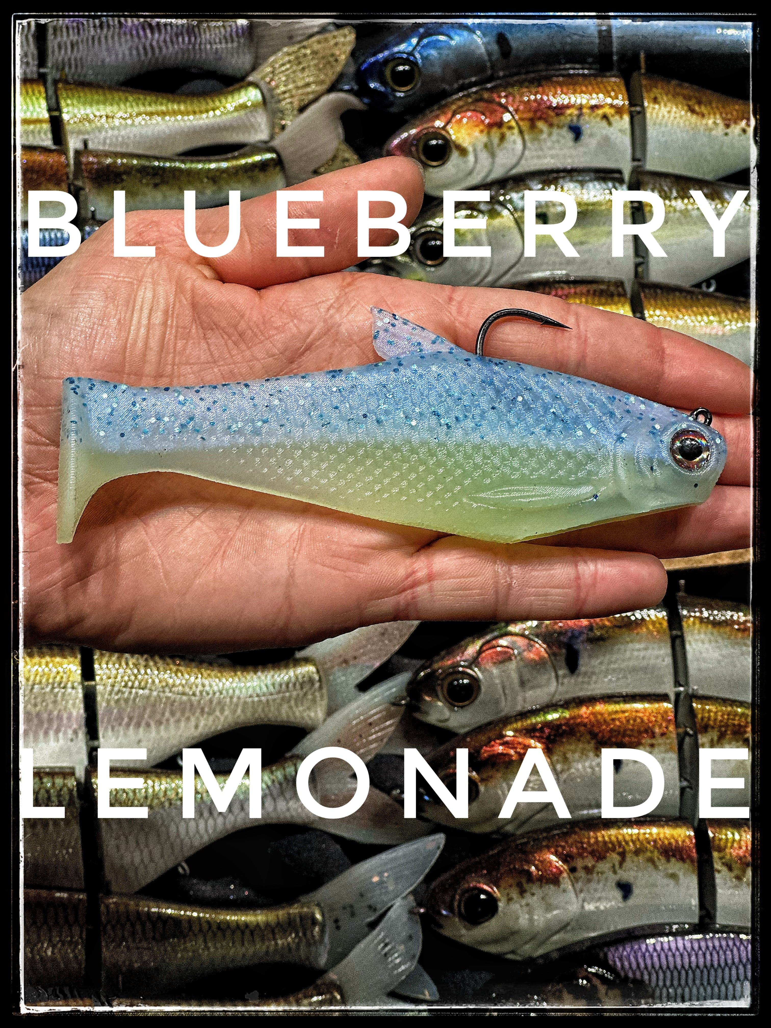 Bull Shad Swimbaits Soft Swimbaits Blueberry Lemonade 6" Bacca Burrito Medium Sink