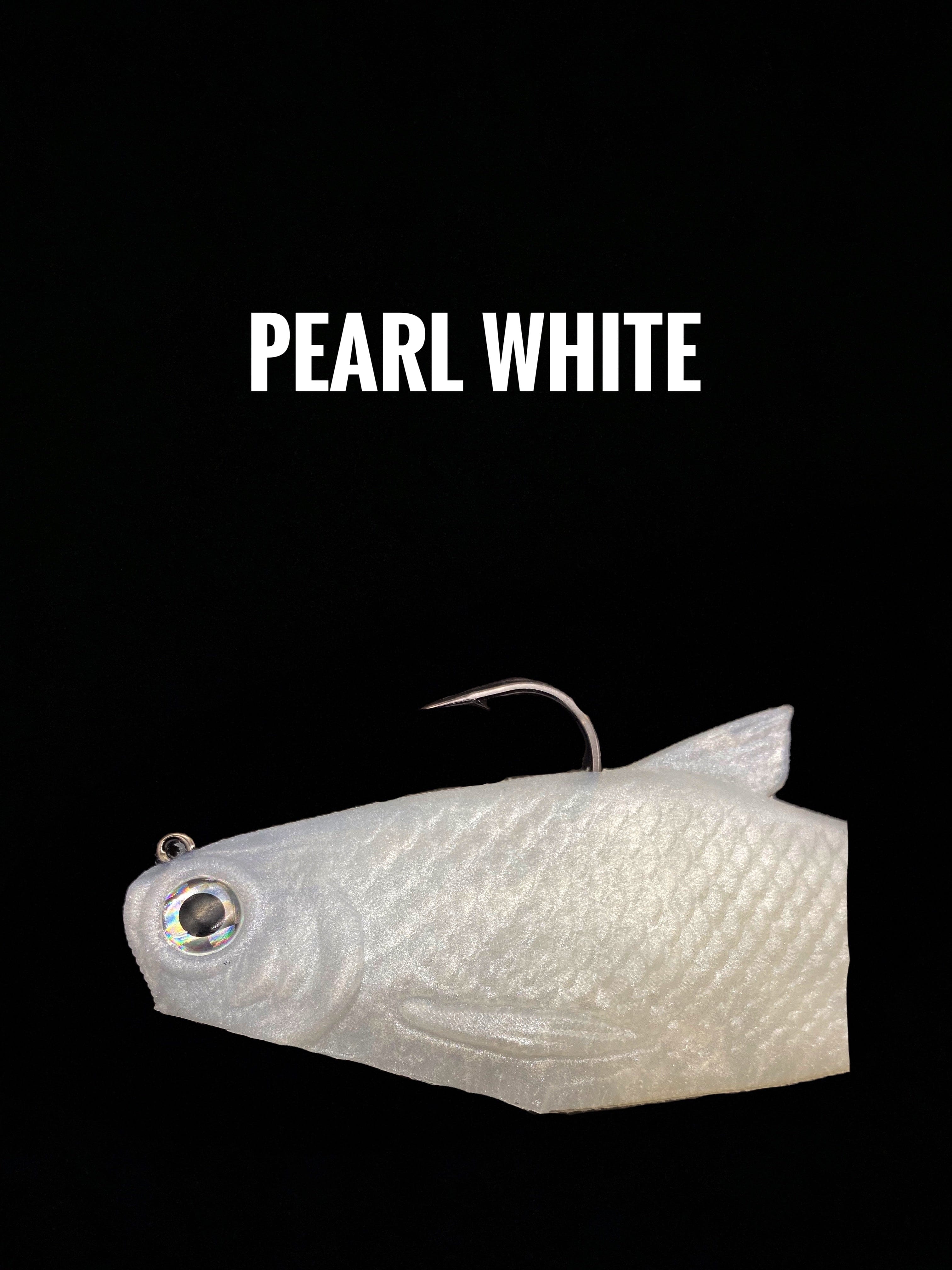Bull Shad Swimbaits Soft Swimbaits Pearl White 6" Bacca Burrito Medium Sink