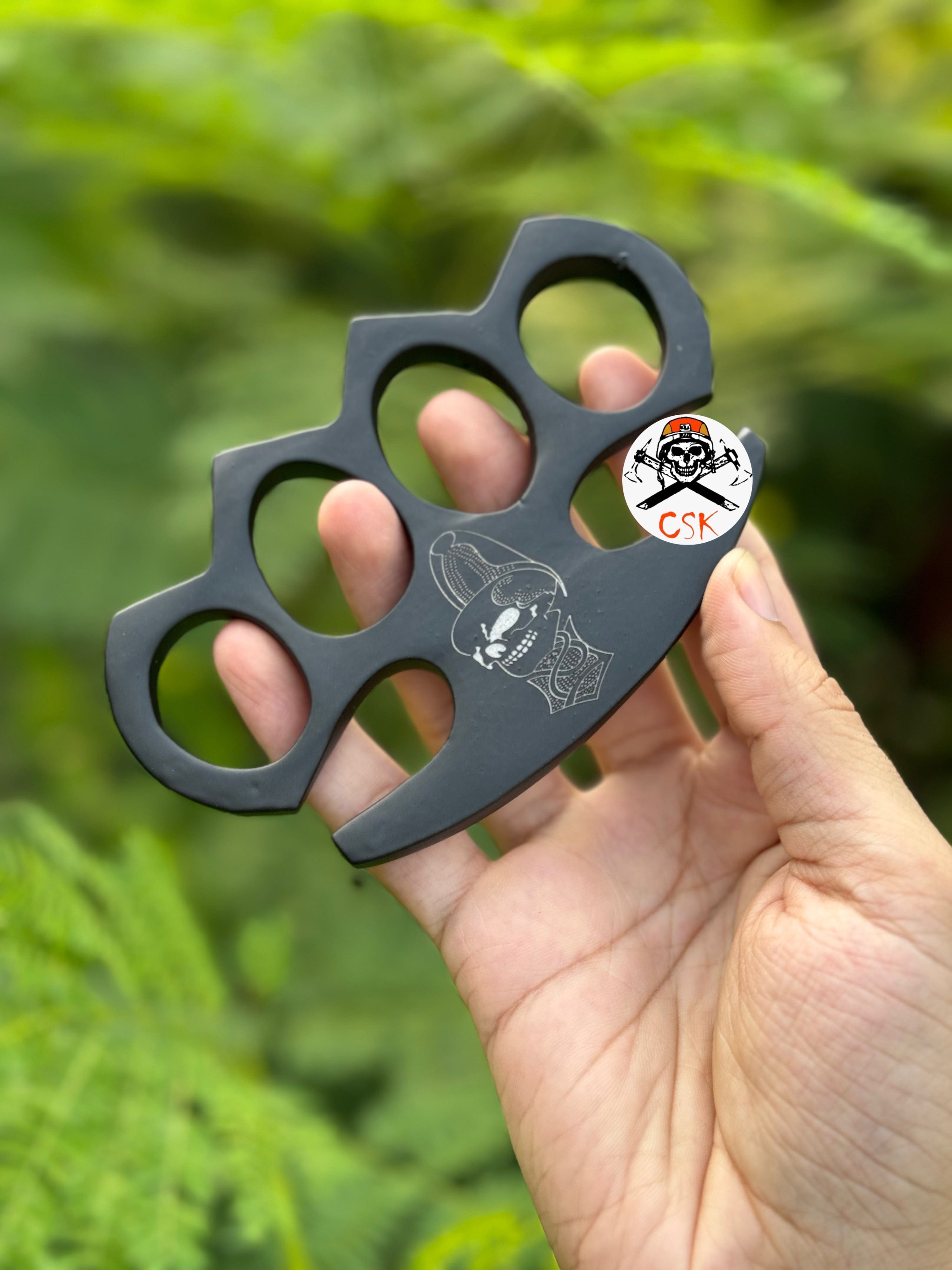 cskforged Black Knuckle With Skull Engraved