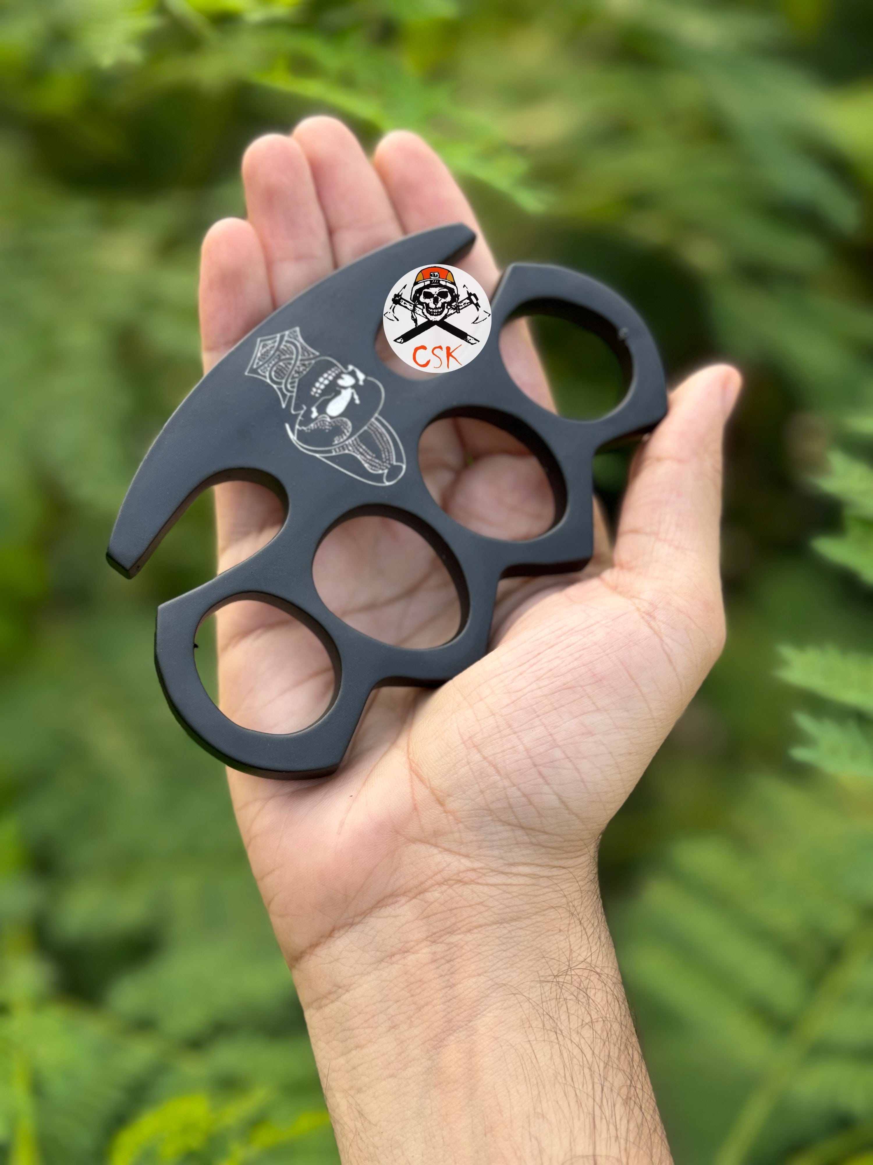 cskforged Black Knuckle With Skull Engraved
