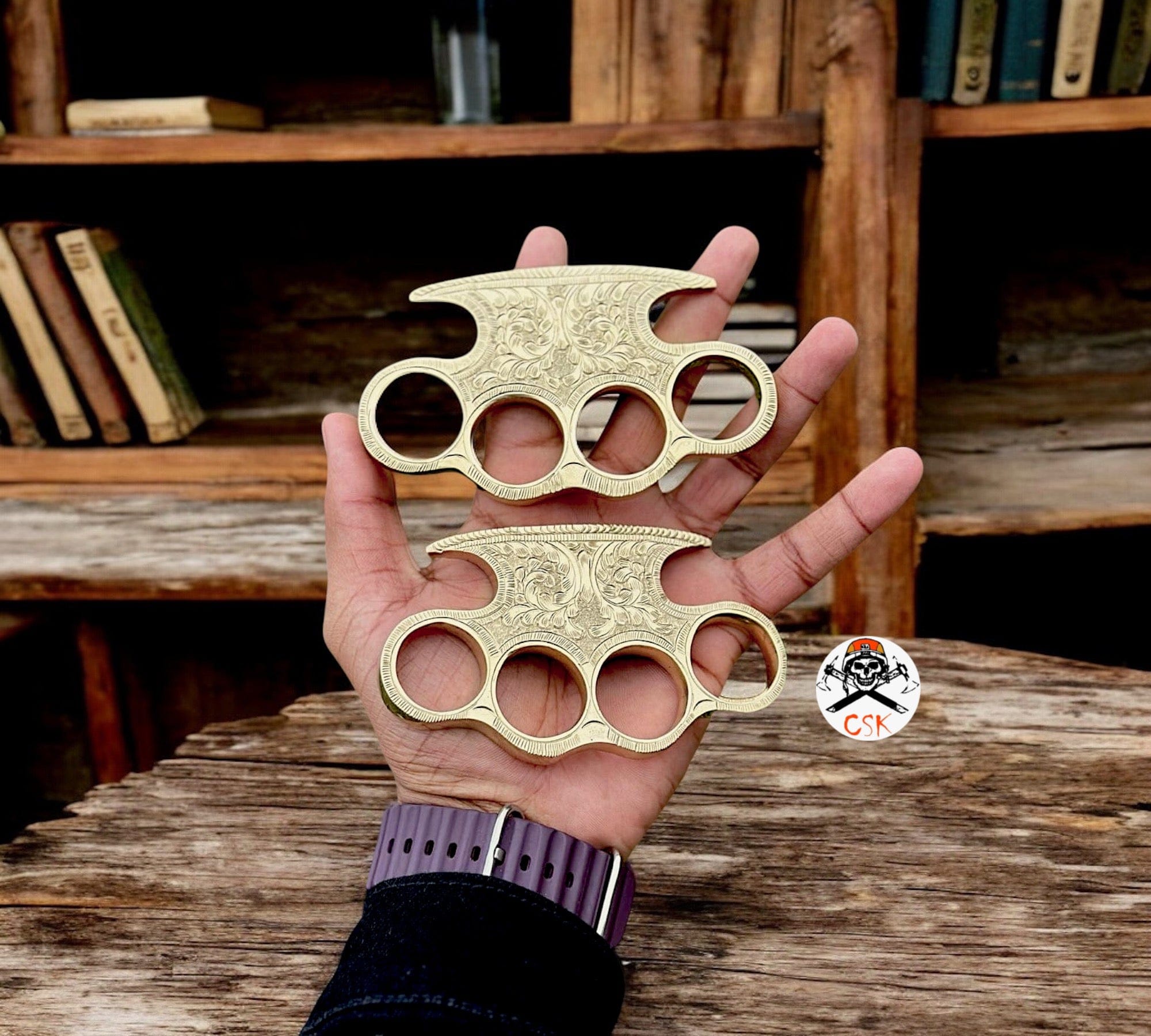 cskforged Brass Knuckle Set-Hand Engraved Knuckles